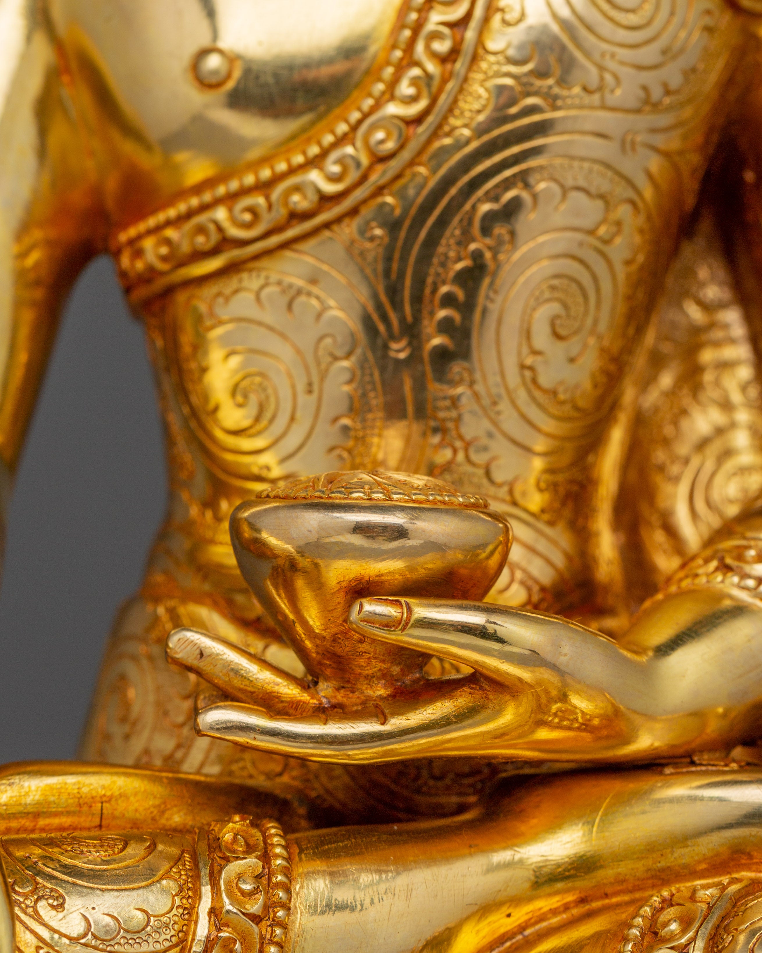 Golden Shakyamuni Buddha Copper Statue