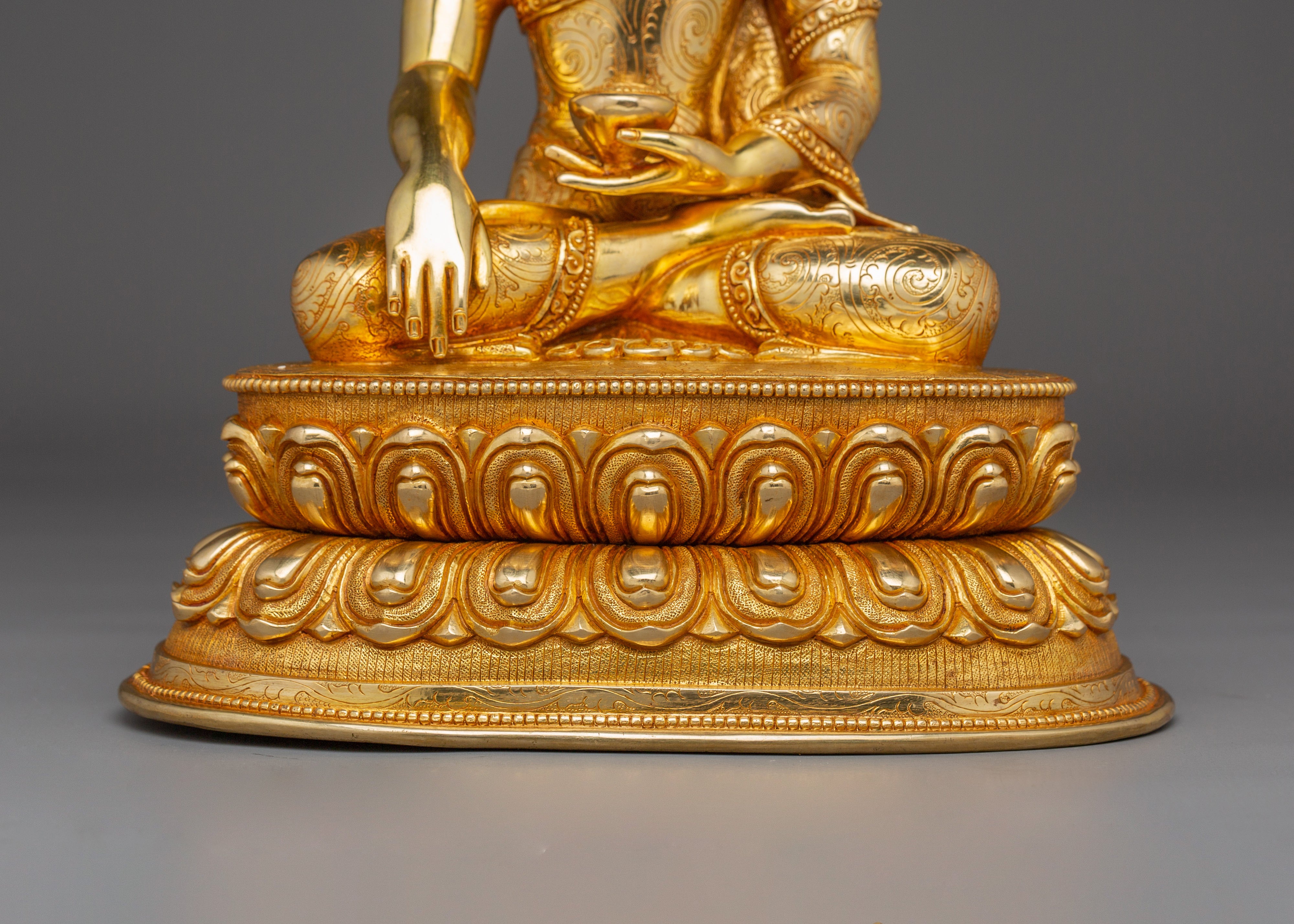 Golden Shakyamuni Buddha Copper Statue
