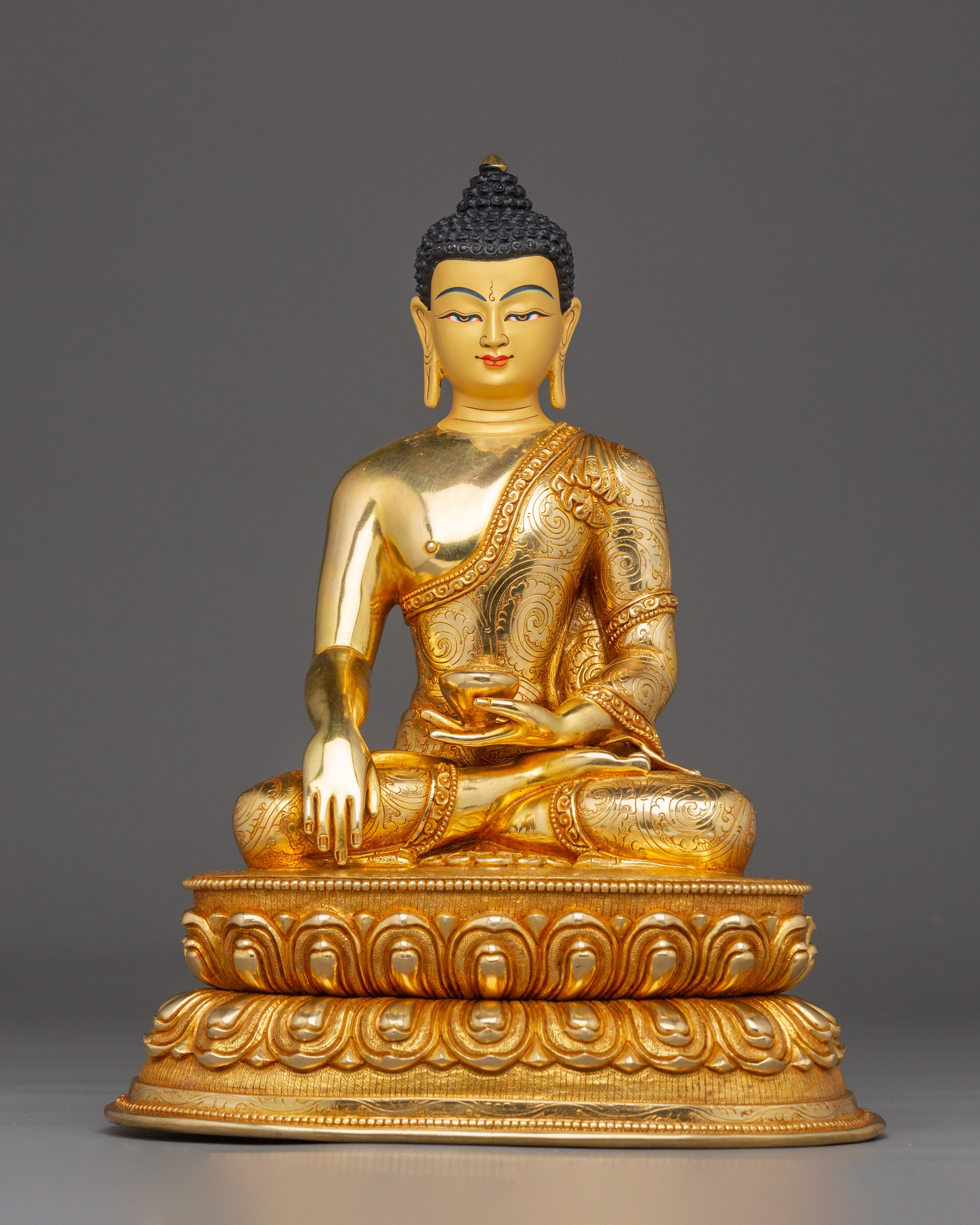 Golden Shakyamuni Buddha Copper Statue