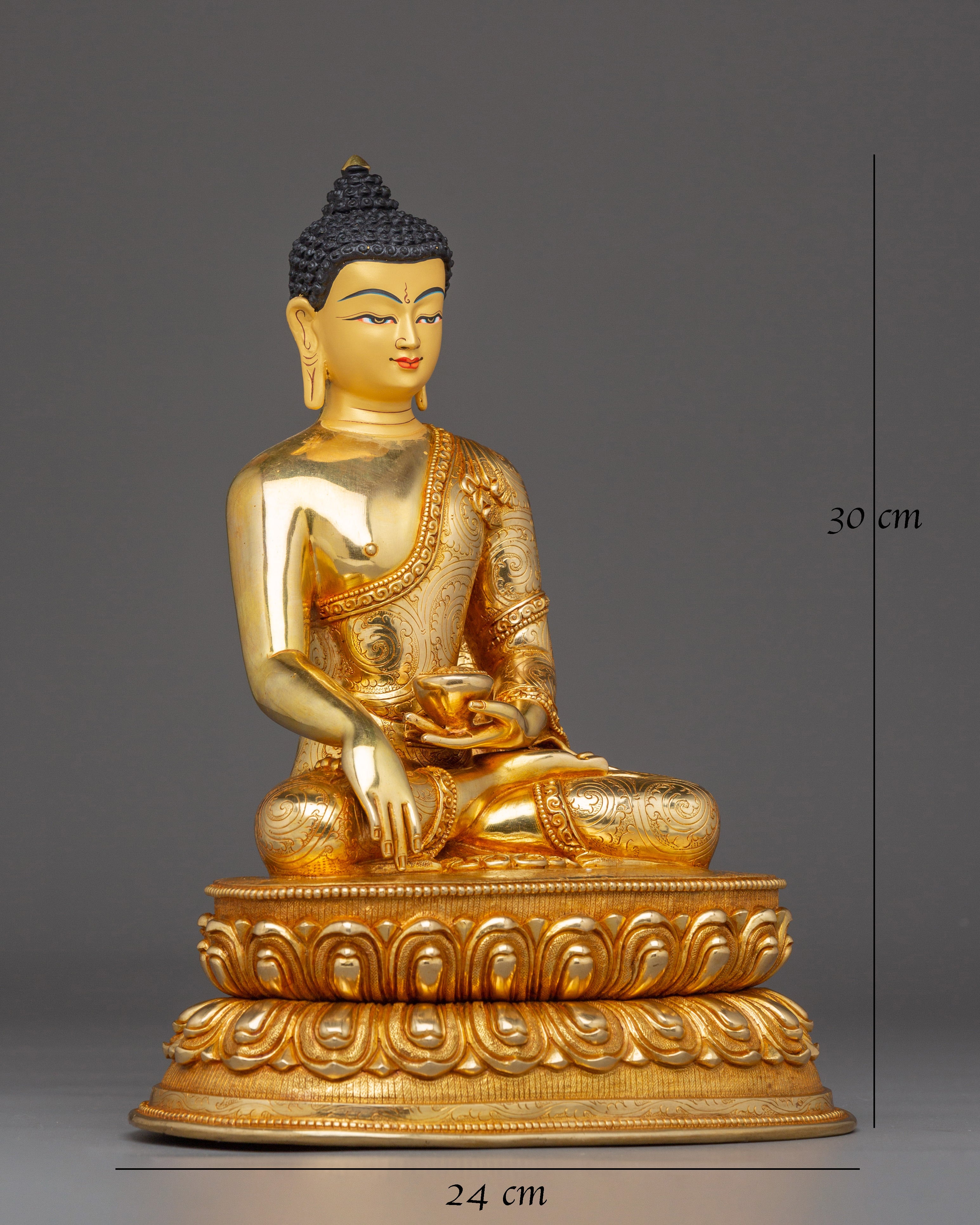 Golden Shakyamuni Buddha Copper Statue