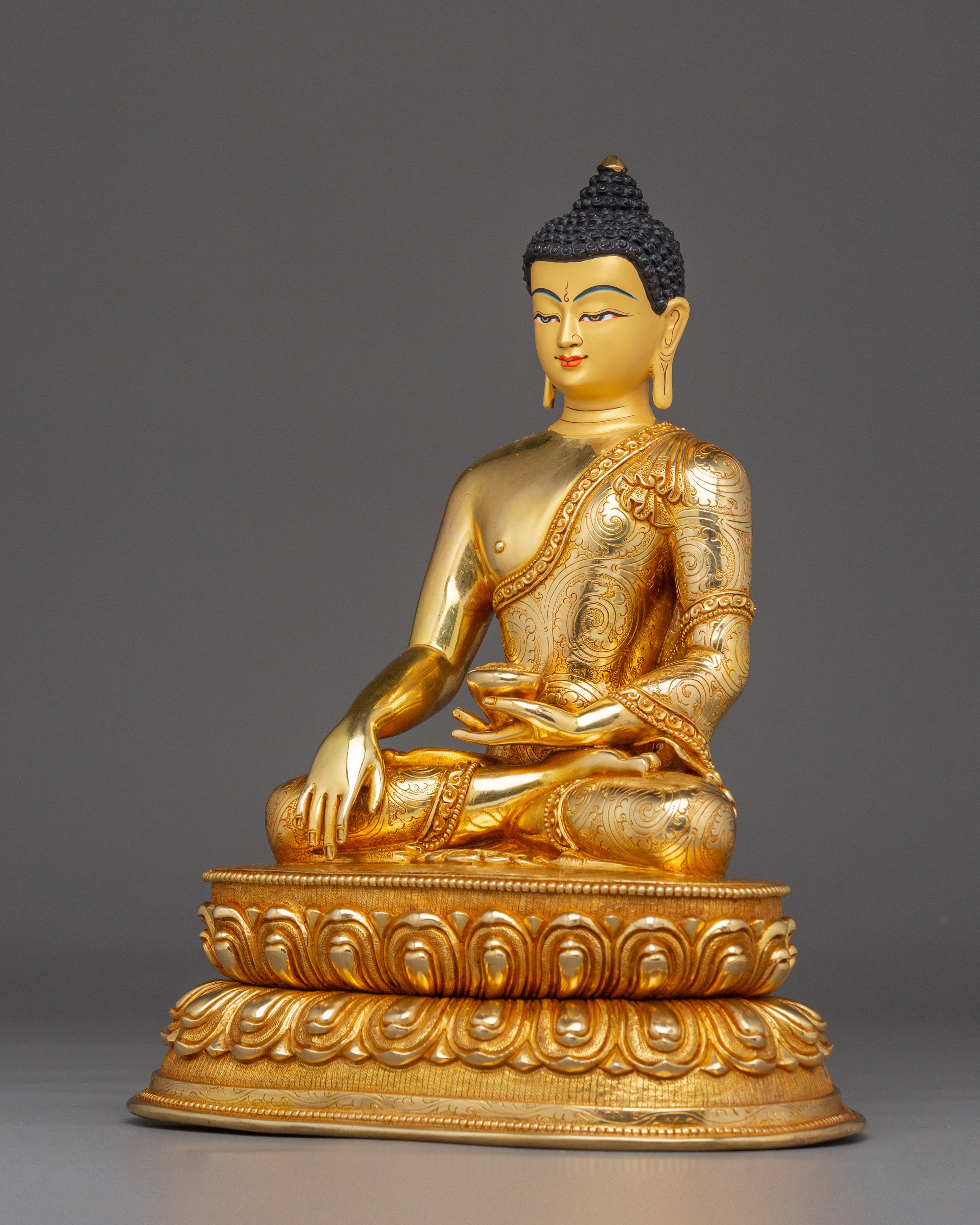 Golden Shakyamuni Buddha Copper Statue