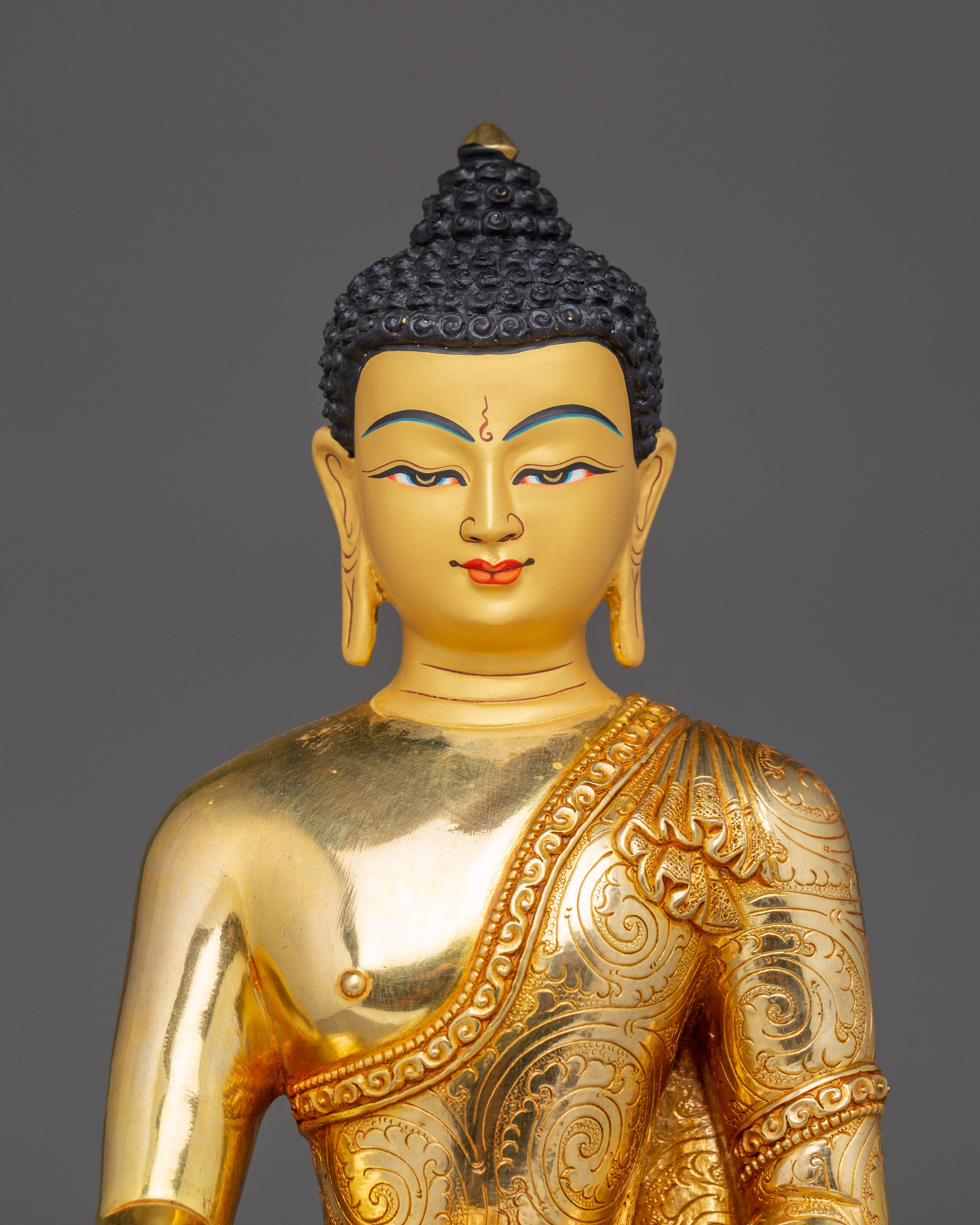 Golden Shakyamuni Buddha Copper Statue