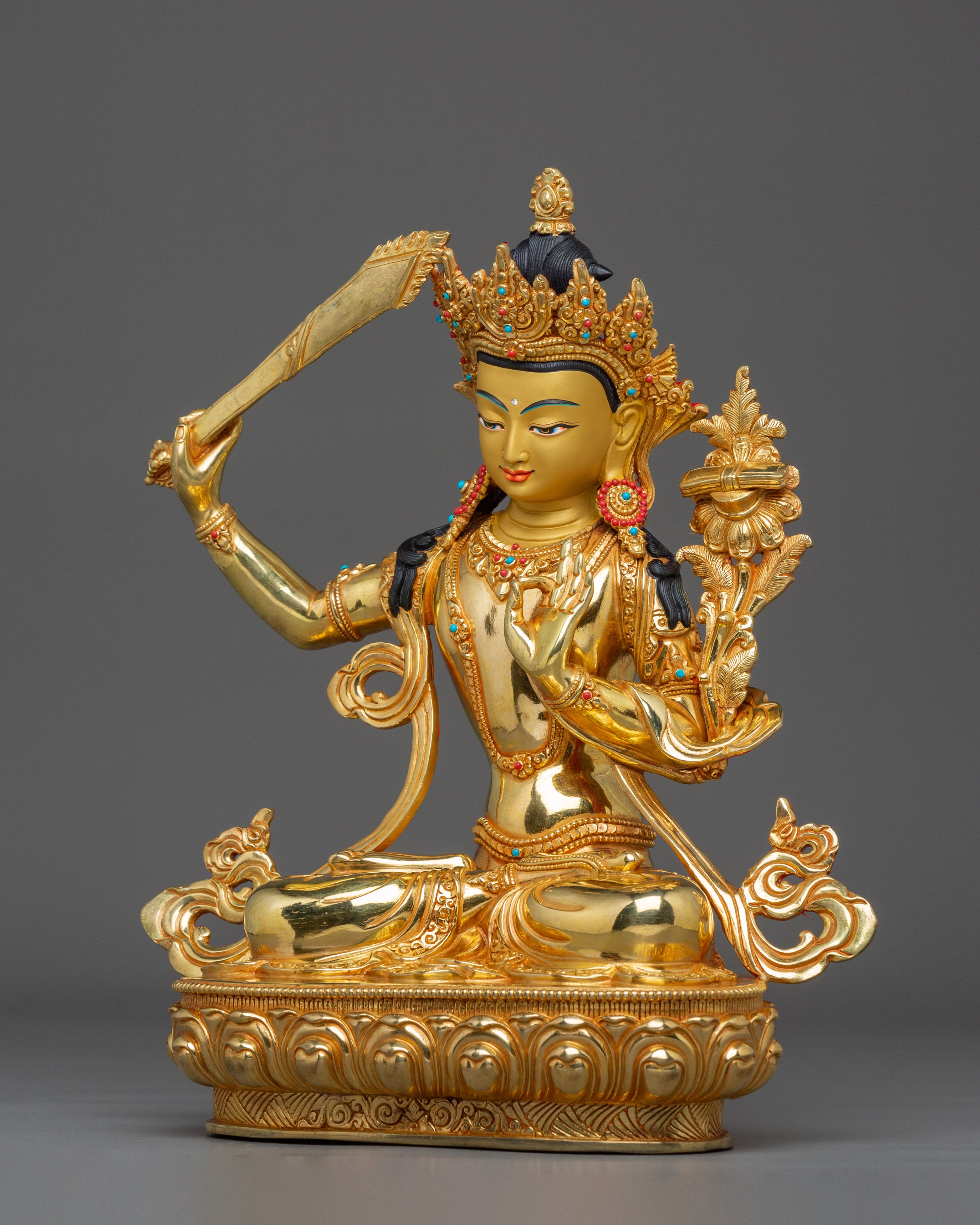 Manjushri, Bodhisattva of Insight | Nepali Handcrafted Masterpiece