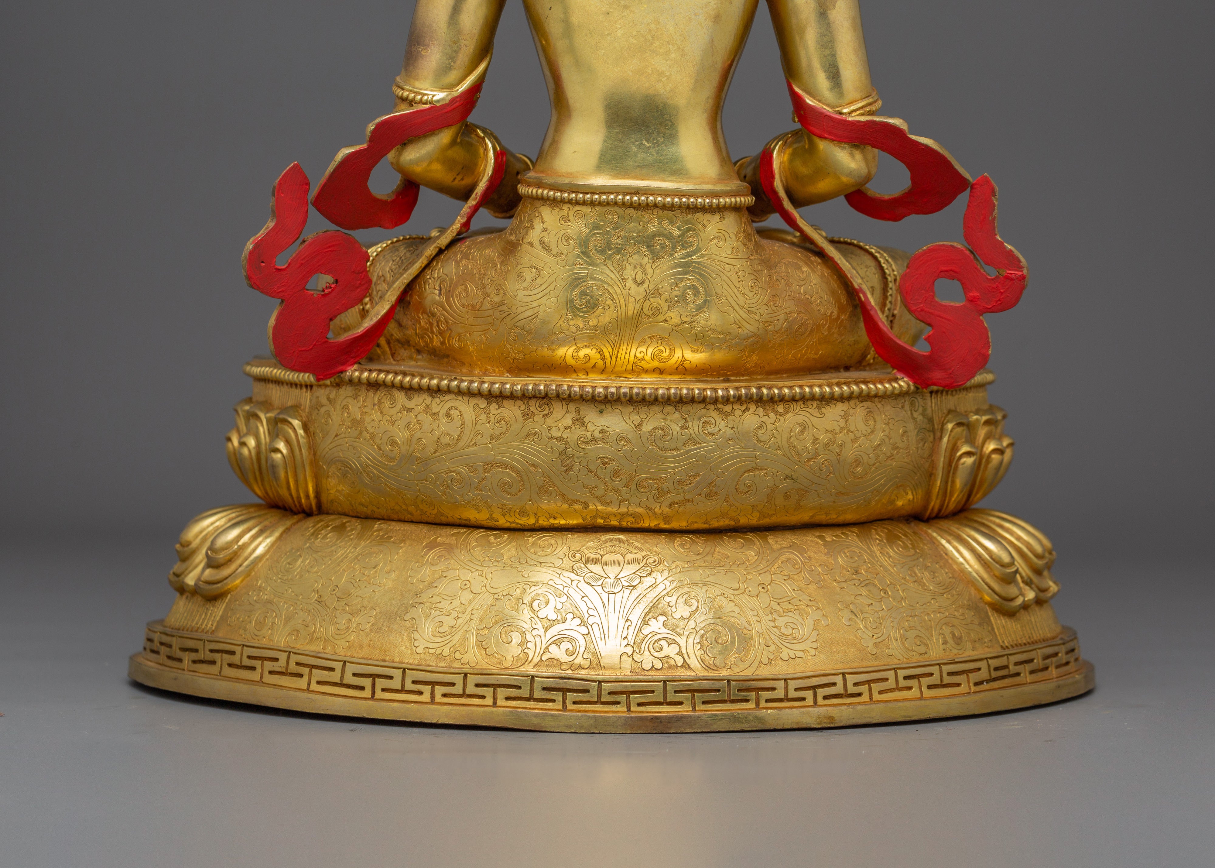 16.9 Inches Golden Amitayus Statue | Himalayan Sacred Art