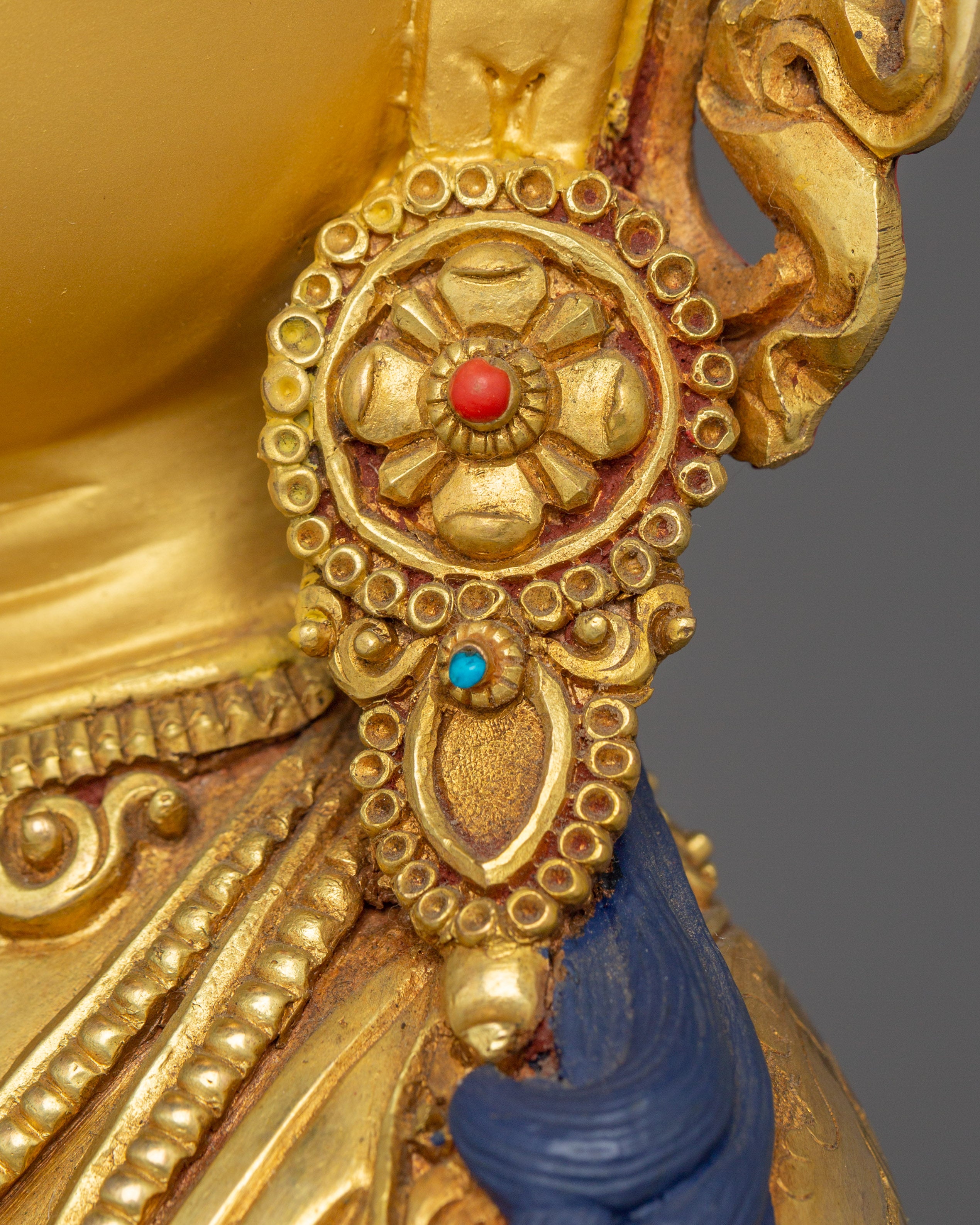 16.9 Inches Golden Amitayus Statue | Himalayan Sacred Art