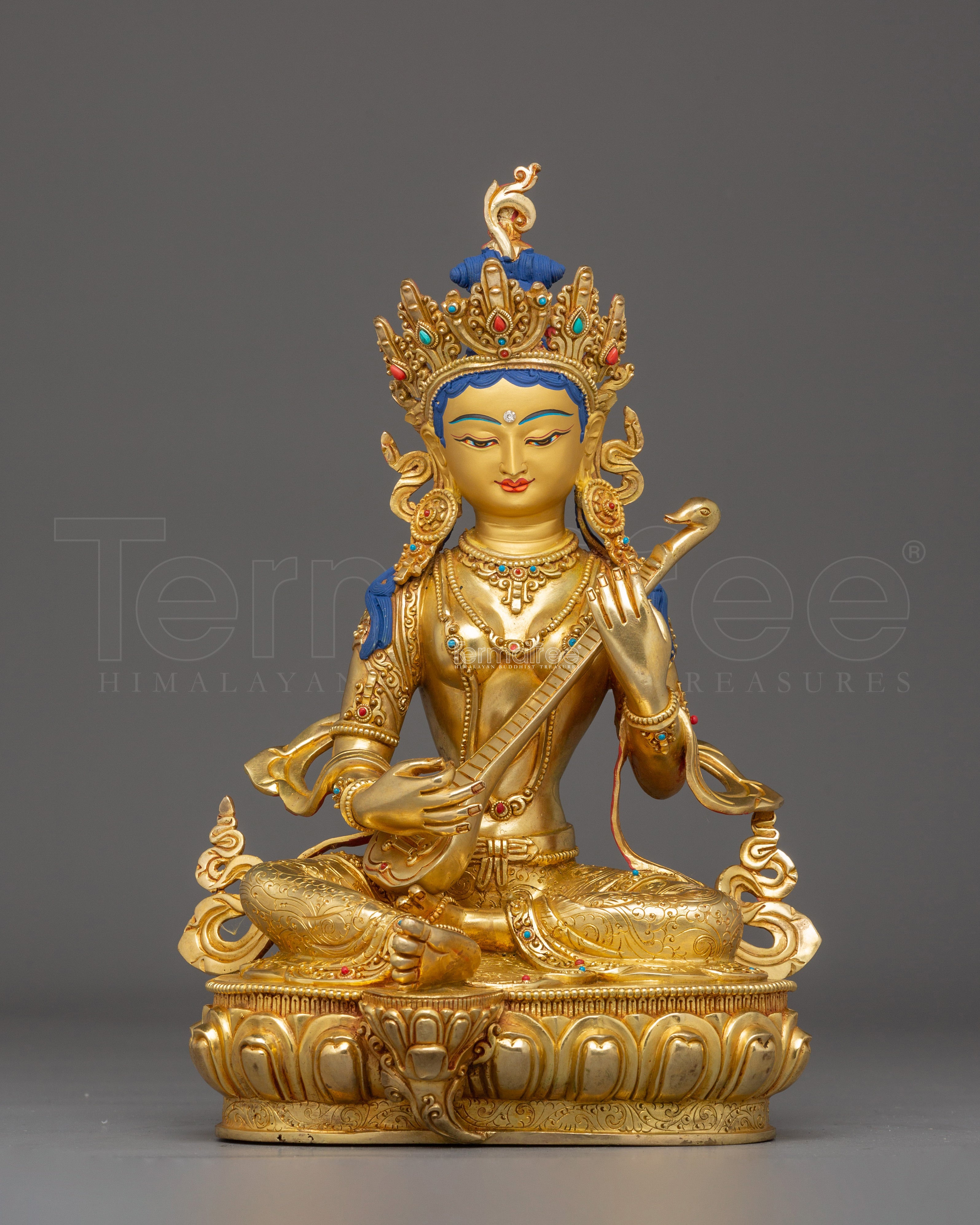 Saraswati, Goddess of Knowledge and Wisdom | Nepali Handcrafted Icon