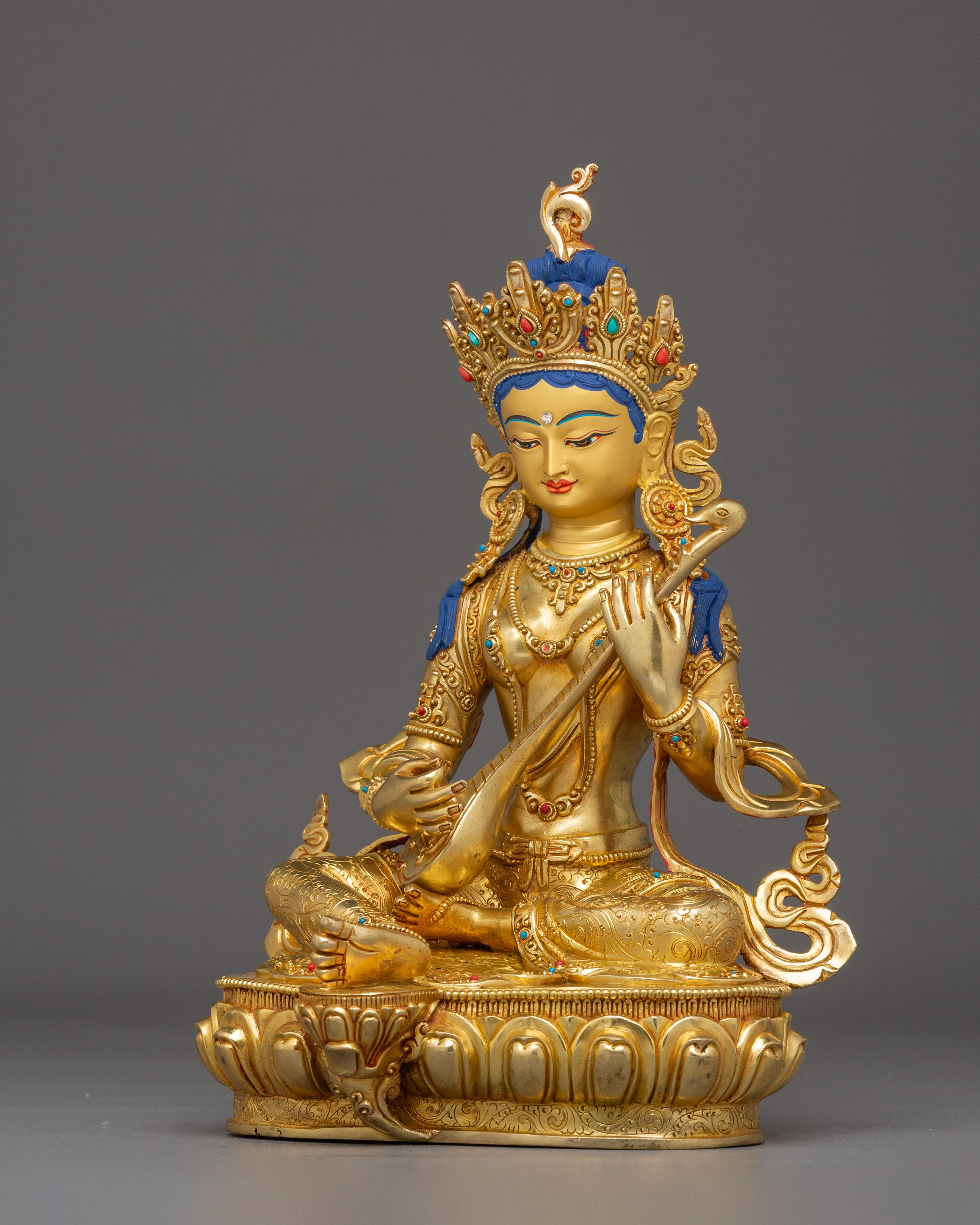 Saraswati, Goddess of Knowledge and Wisdom | Nepali Handcrafted Icon