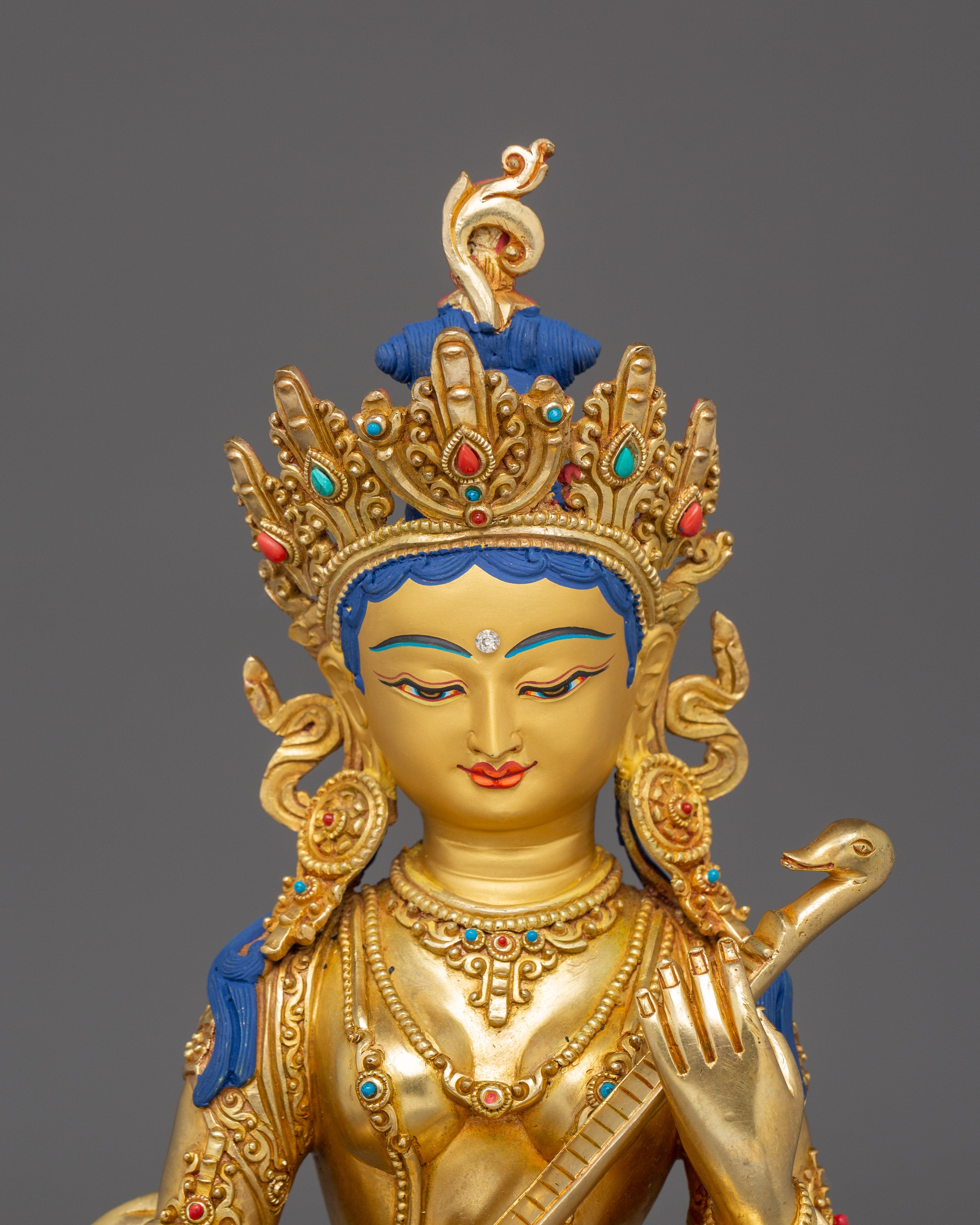 Saraswati, Goddess of Knowledge and Wisdom | Nepali Handcrafted Icon