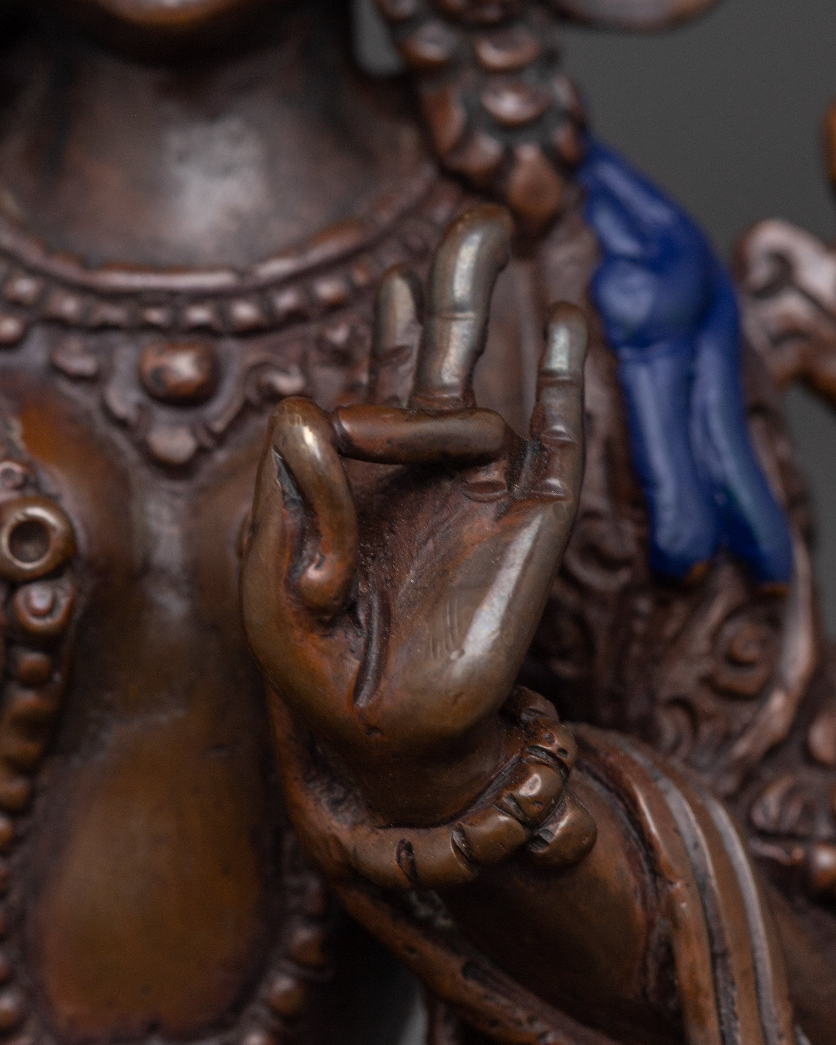 Oxidized Copper Statue of Green Tara | Shyama Tara - Mother of Liberation