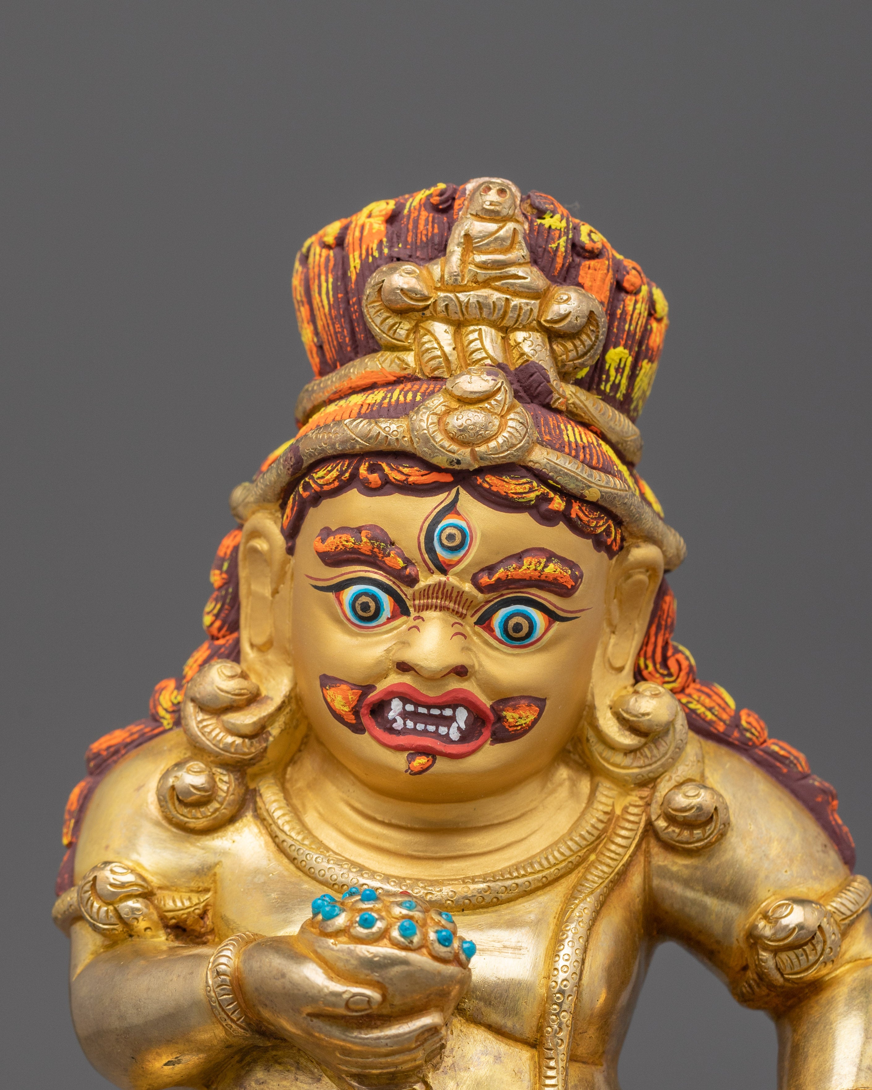 Black Dzambhala, Tantric Wealth Deity | Nepali Handcrafted Icon