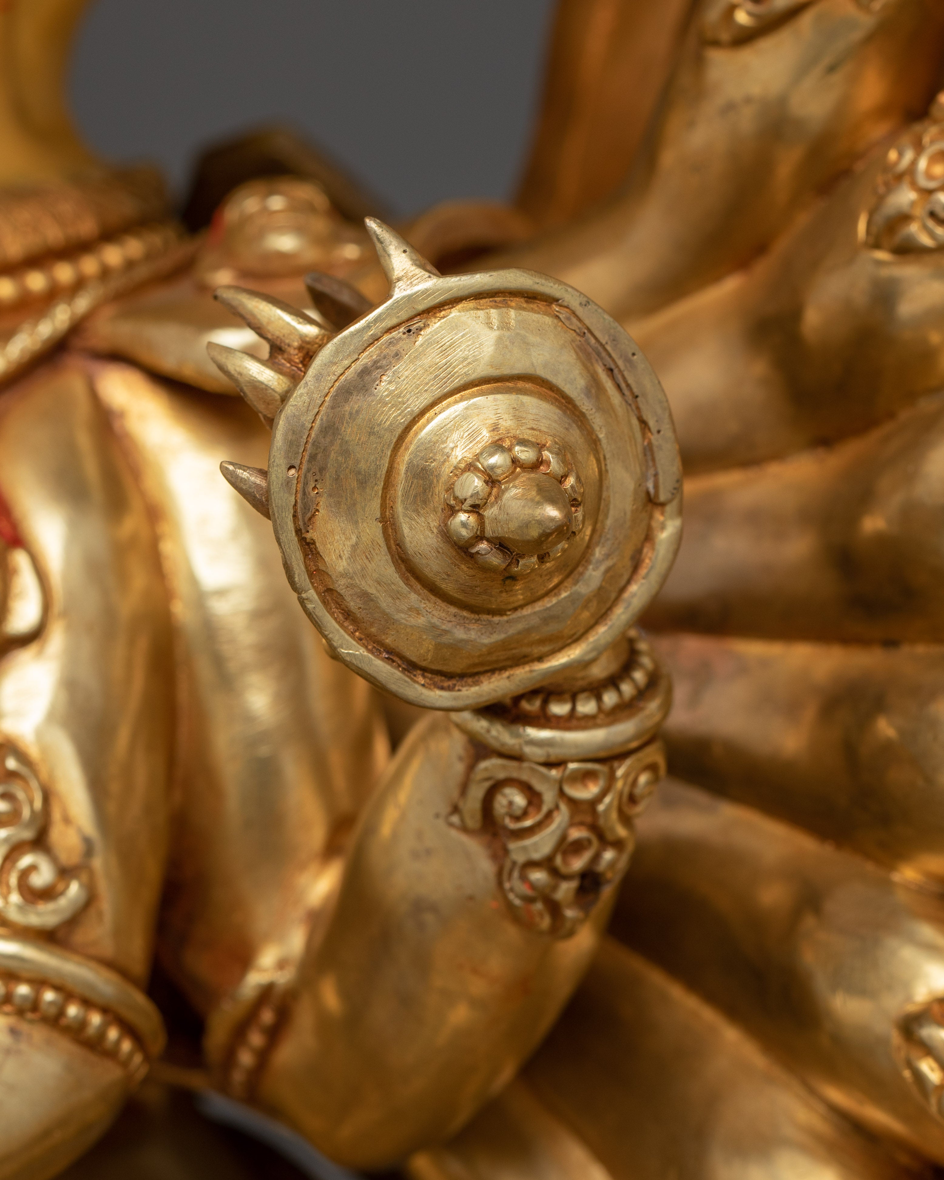 Yamantaka Artwork in 24K Gold Gilded | Tibetan Protector Deity Sculpture