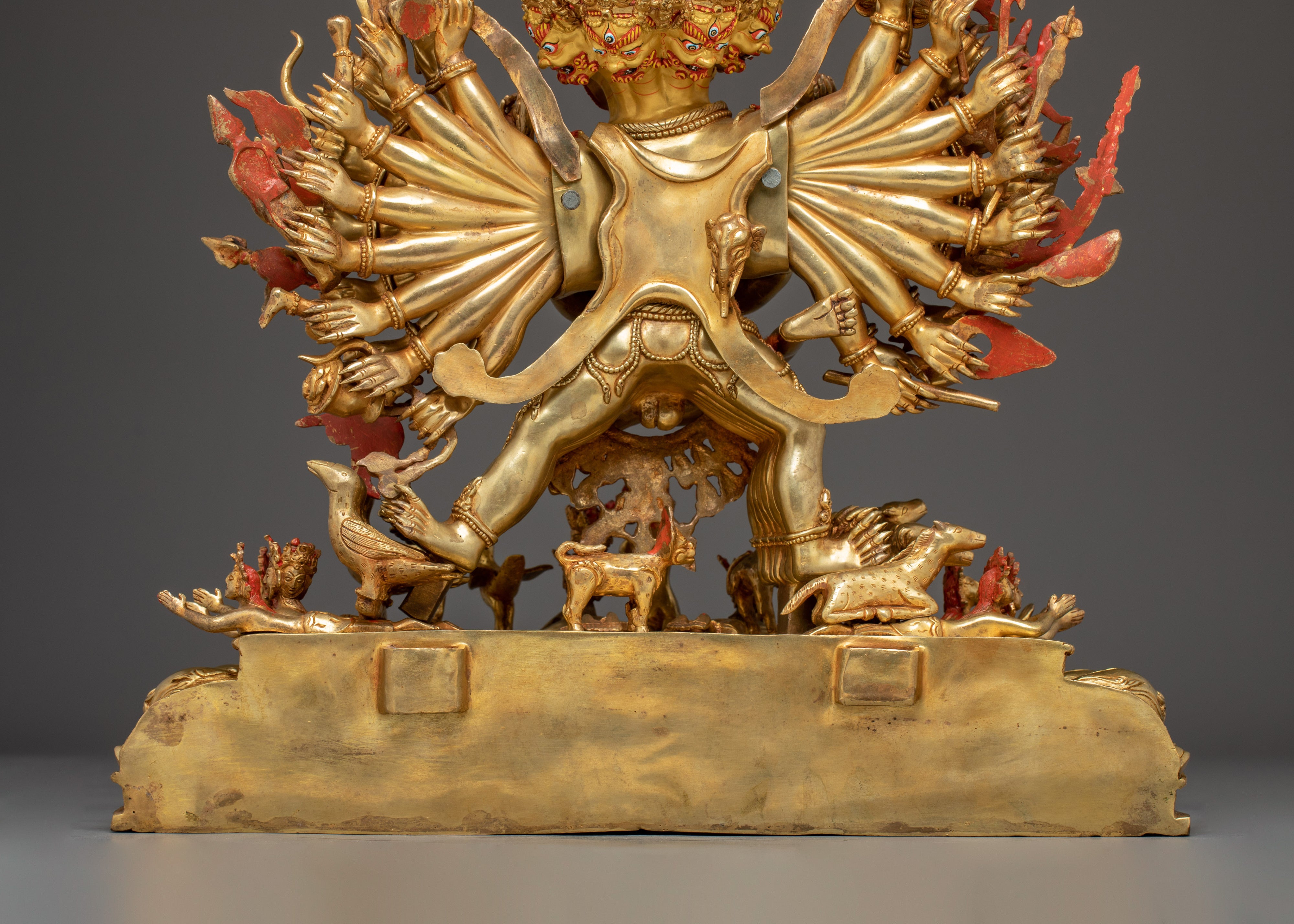 Yamantaka Artwork in 24K Gold Gilded | Tibetan Protector Deity Sculpture