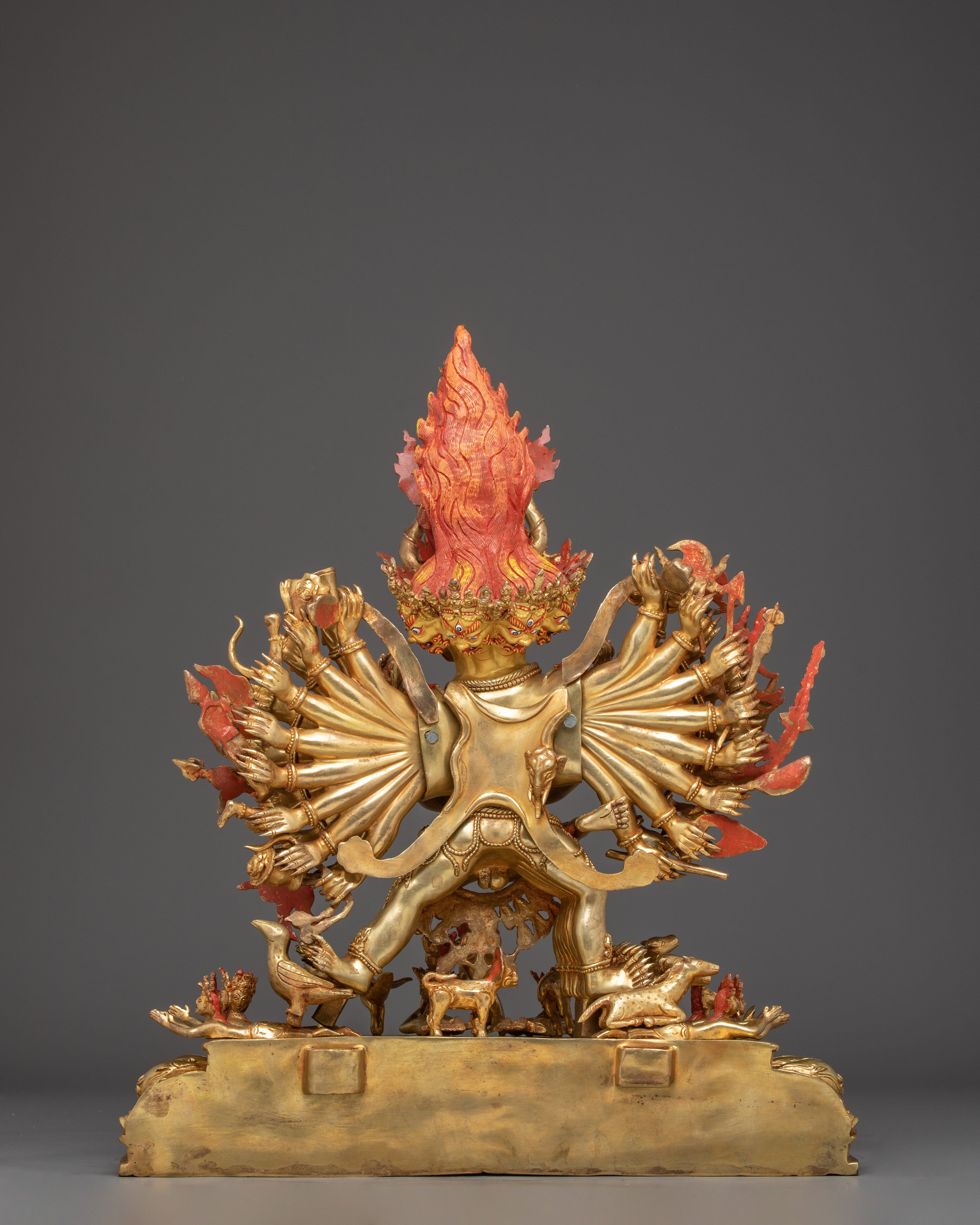 Yamantaka Artwork in 24K Gold Gilded | Tibetan Protector Deity Sculpture