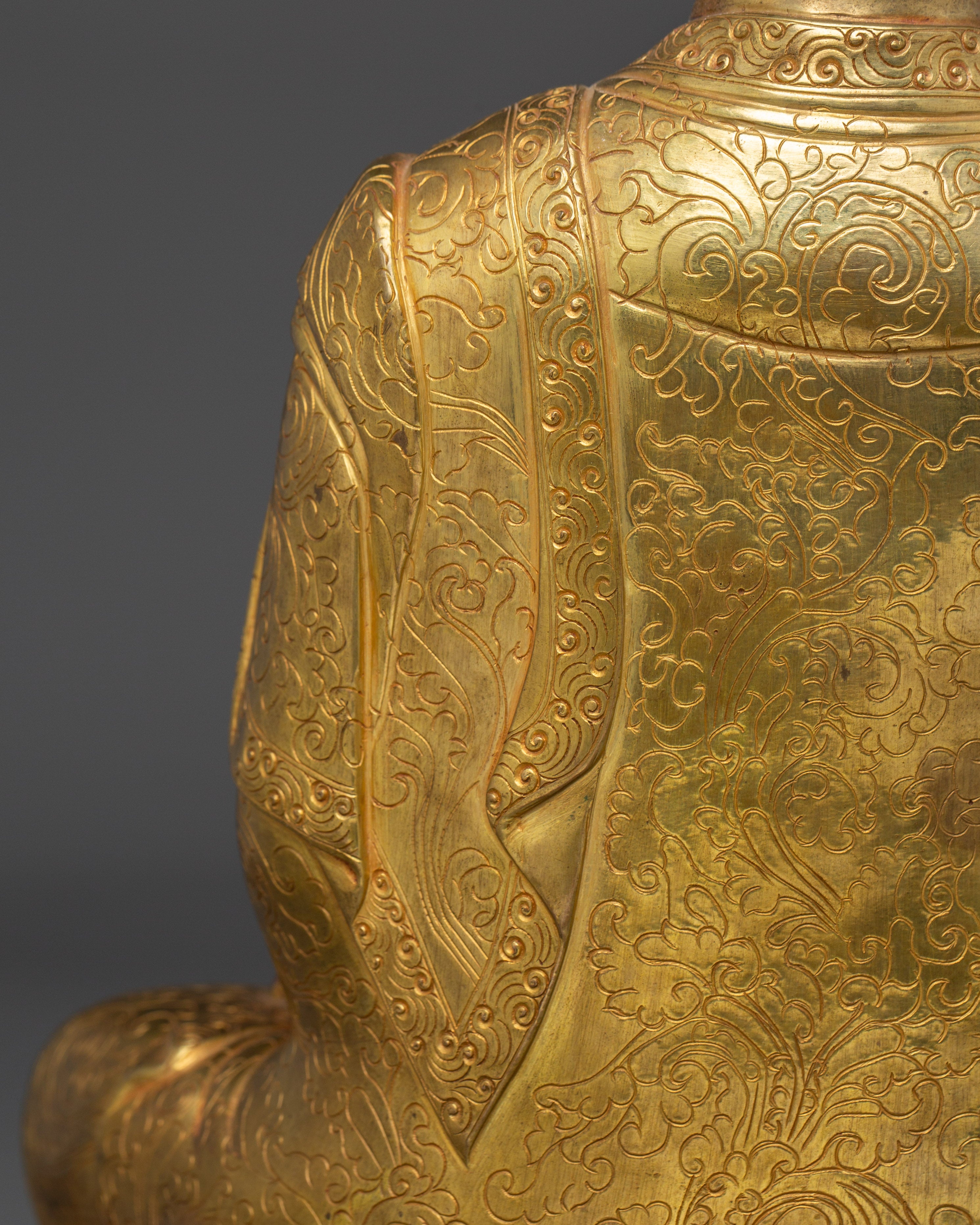 Handmade Tibetan Golden Shakyamuni Buddha Sculpture