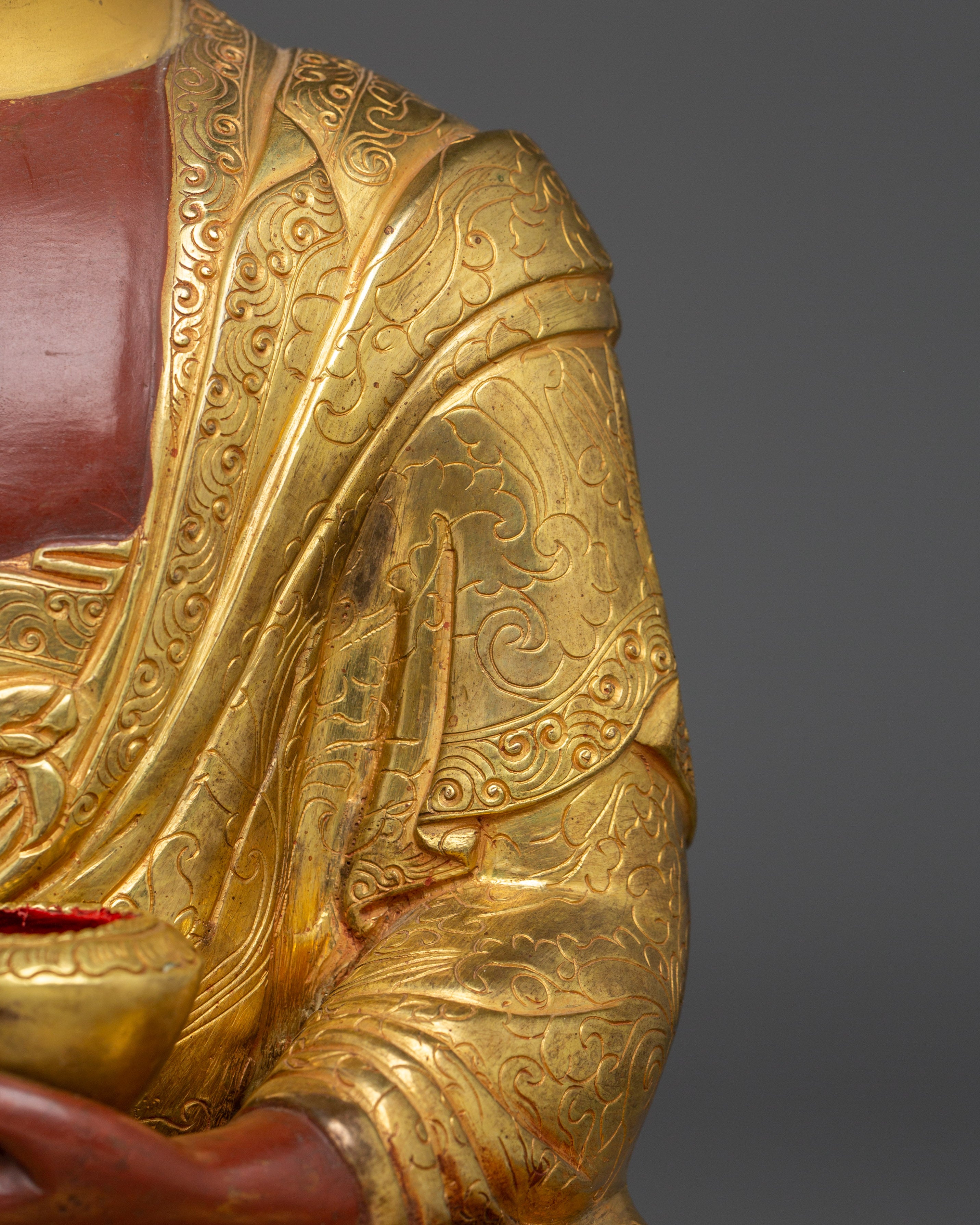 Handmade Tibetan Golden Shakyamuni Buddha Sculpture