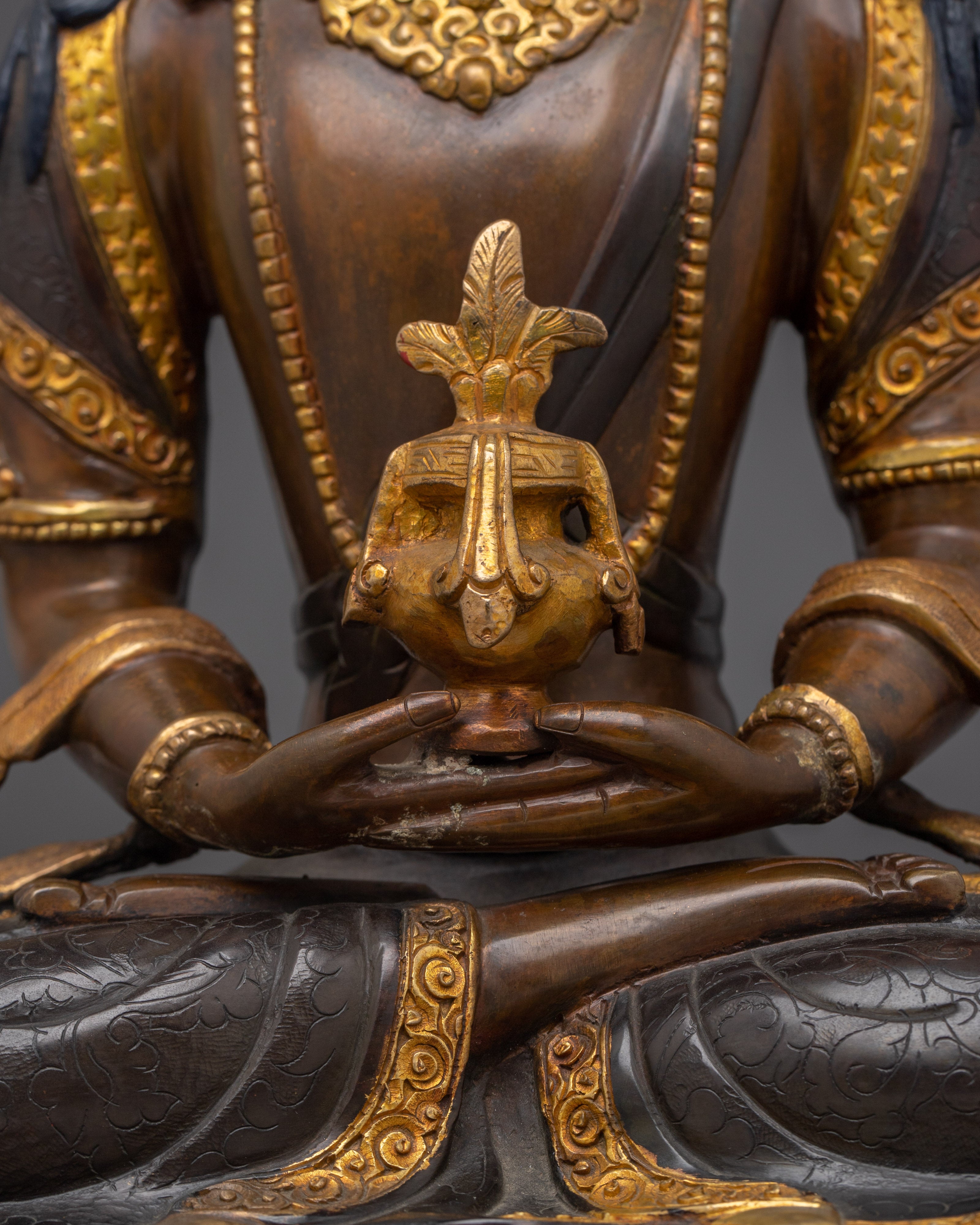 Himalayan Amitayus Icon | Gold Gilded Sacred Artwork