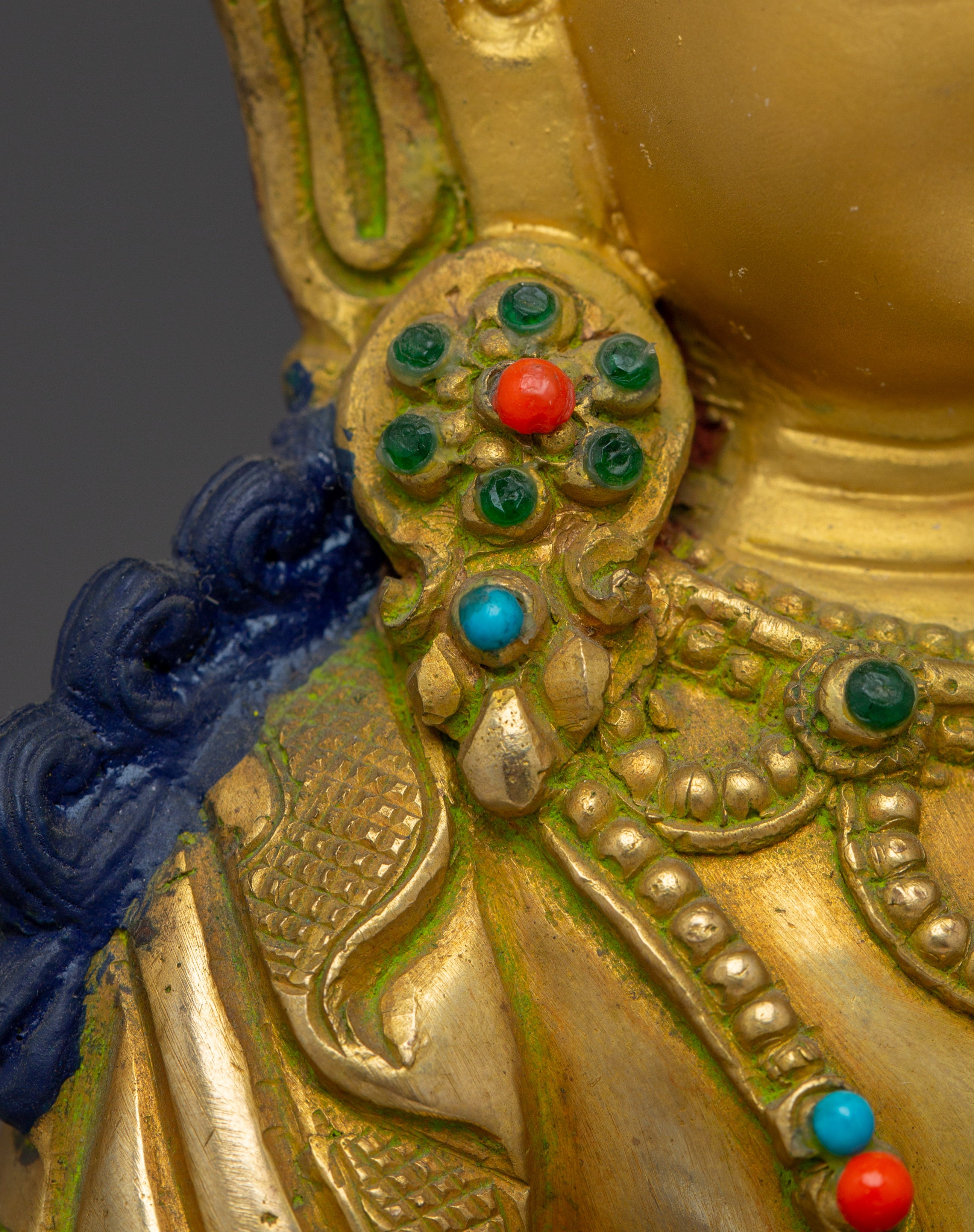 Statue Of Amitayus With Throne: Tibetan Buddhist Longevity Deity