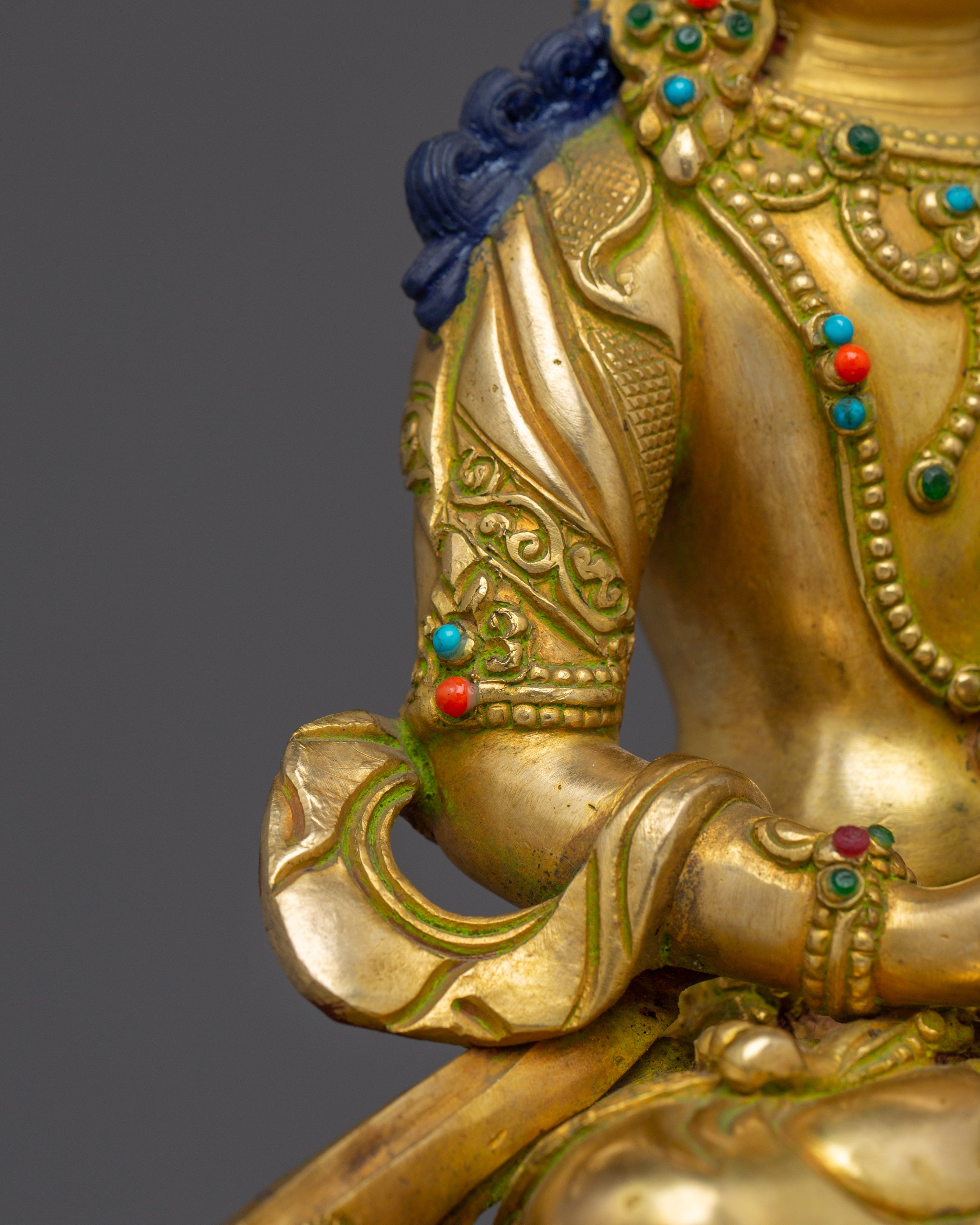 Statue Of Amitayus With Throne: Tibetan Buddhist Longevity Deity