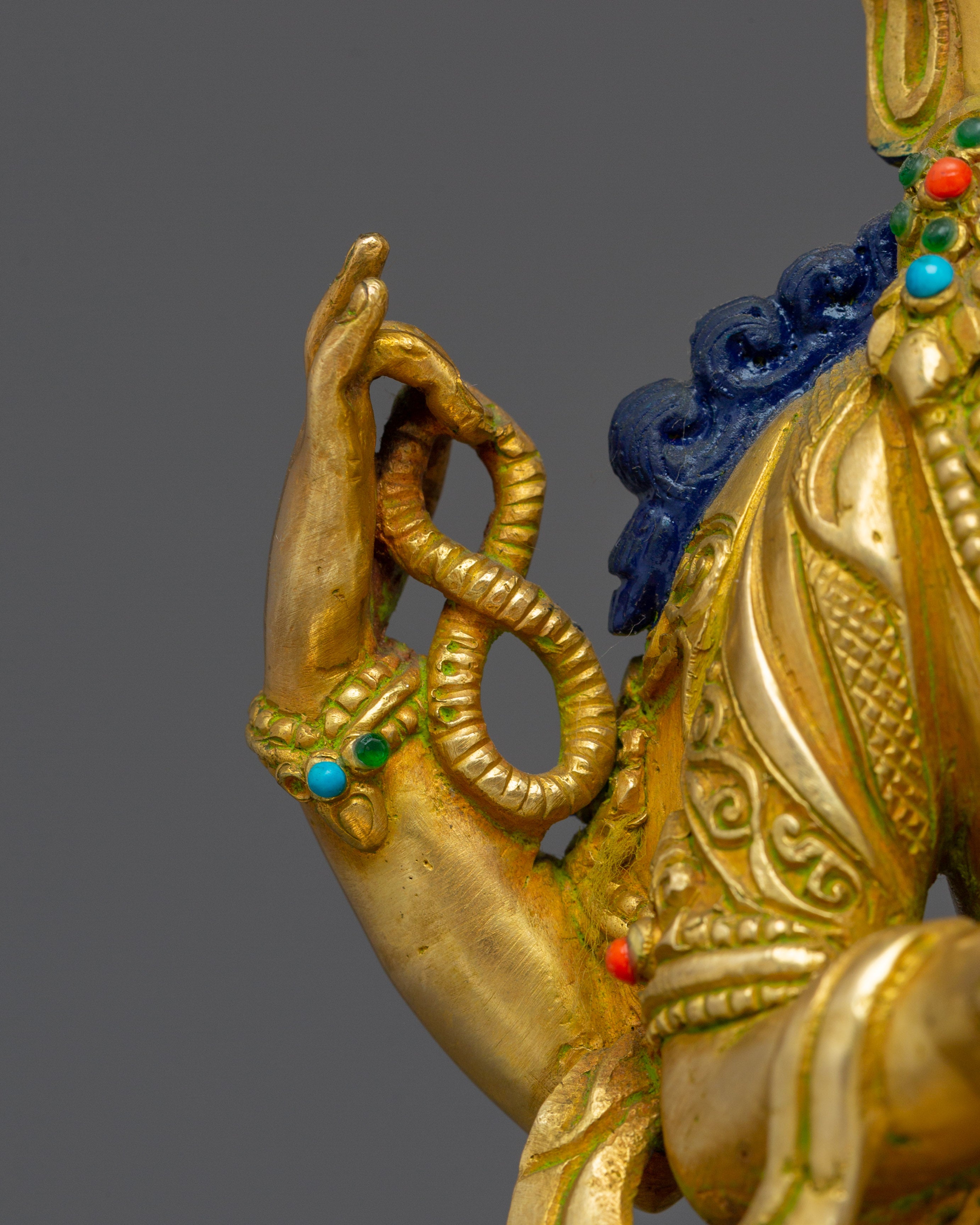 Golden Chenrezing Statue: Bodhisattva of Compassion