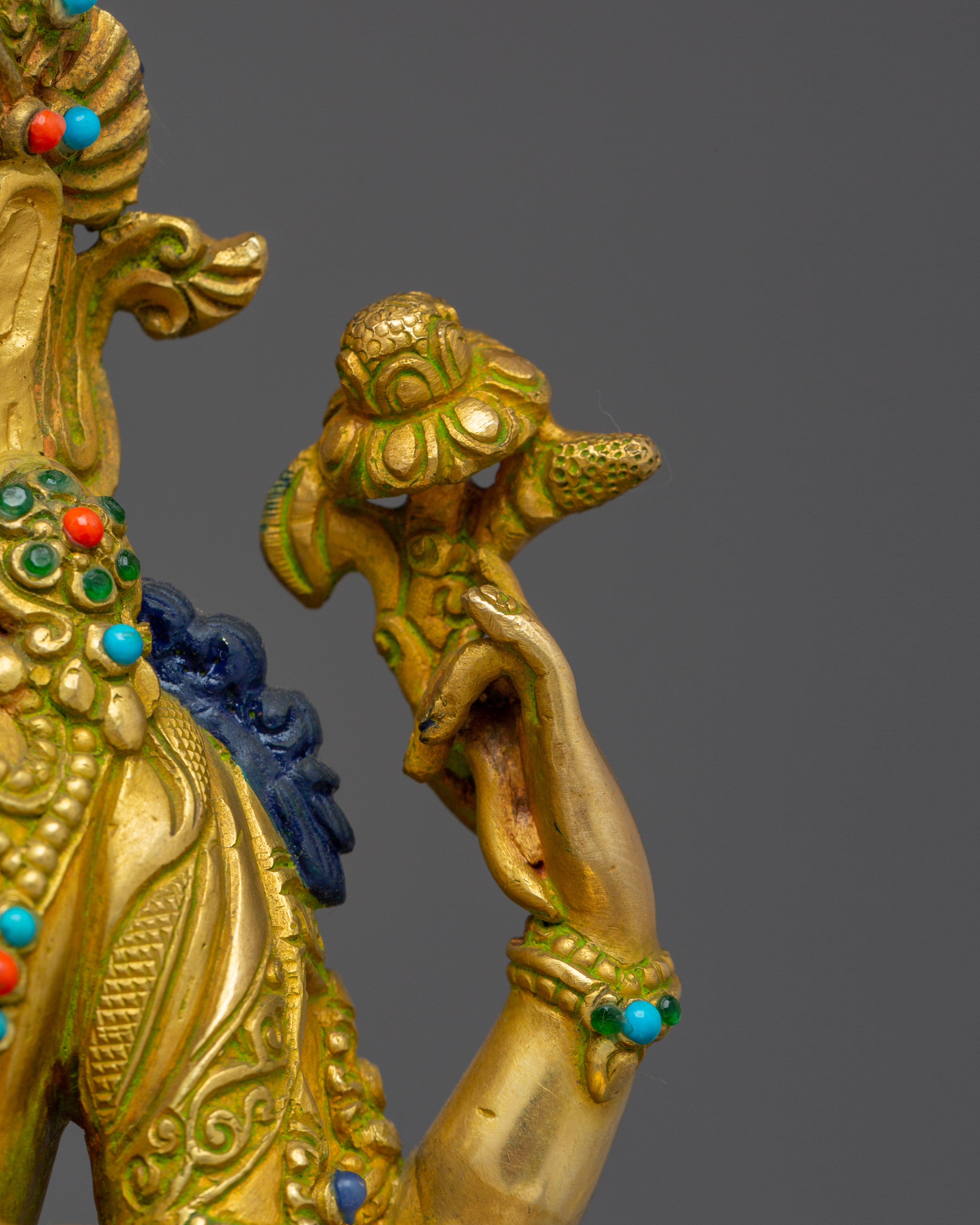 Golden Chenrezing Statue: Bodhisattva of Compassion