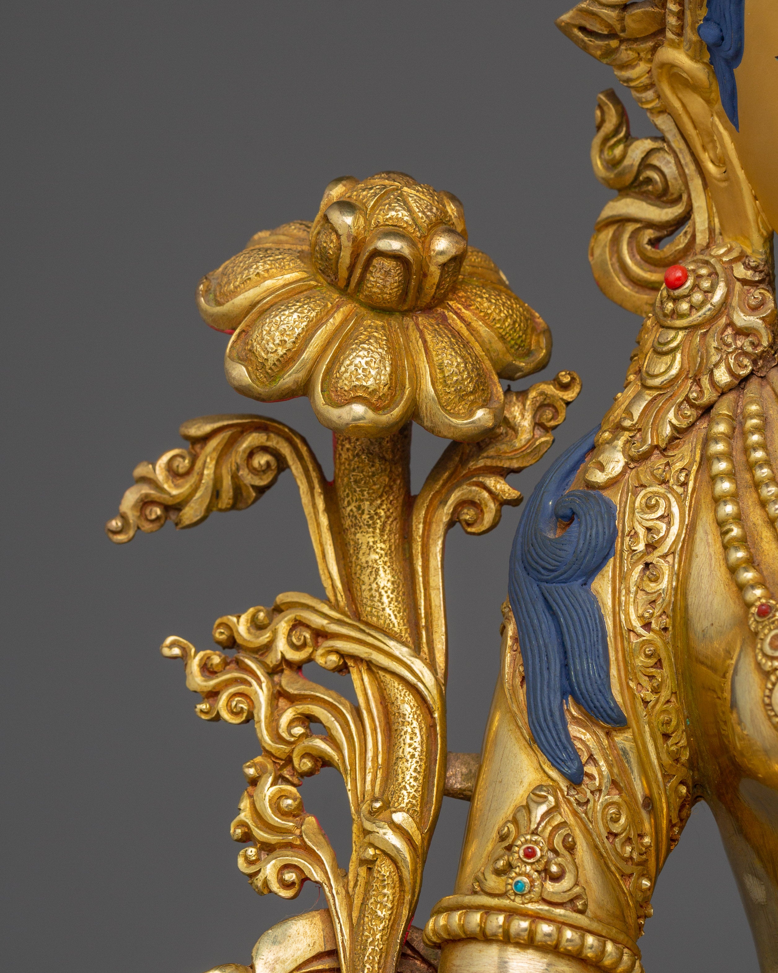 Seven-Eyed Deity White Tara Golden Statue