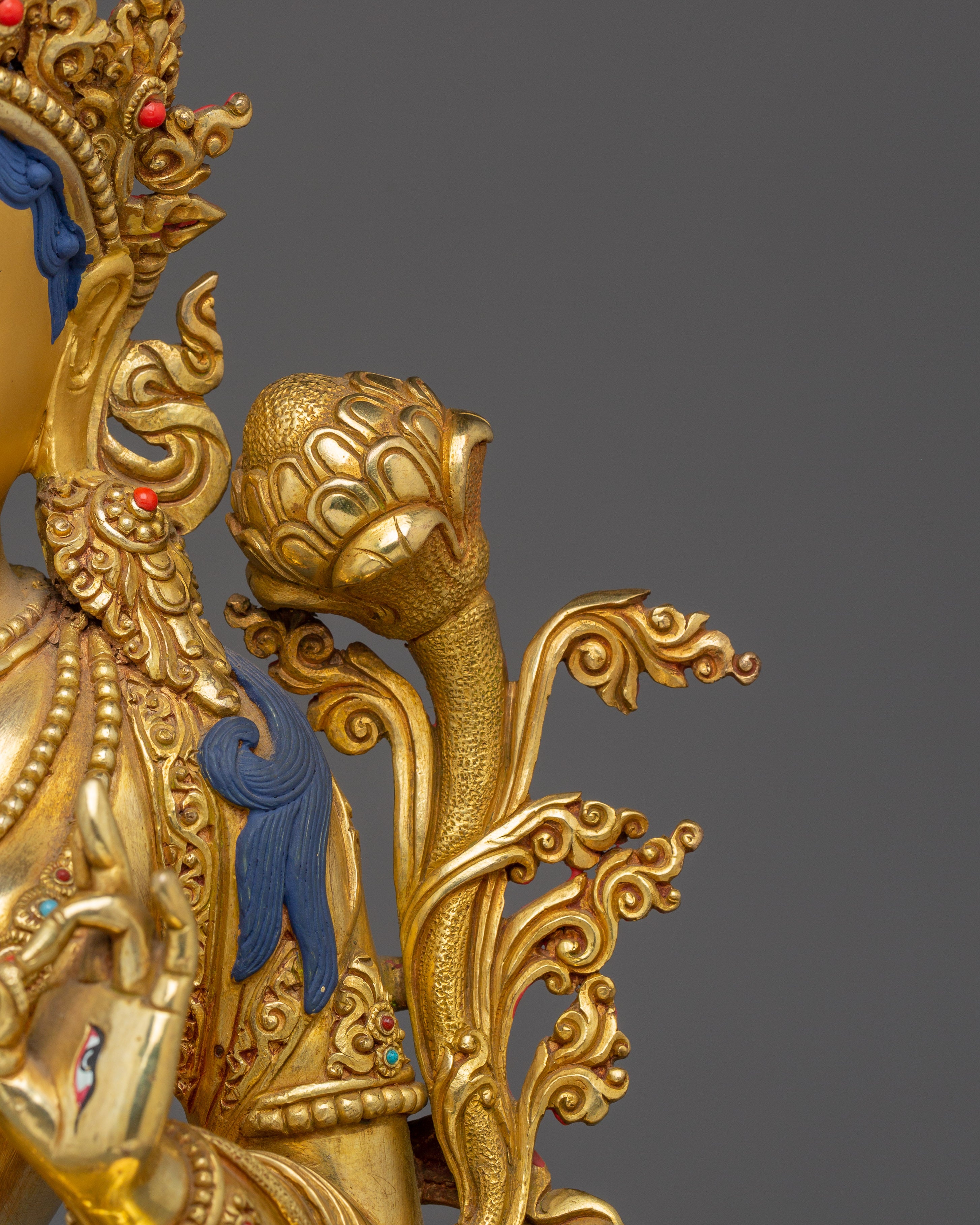 Seven-Eyed Deity White Tara Golden Statue