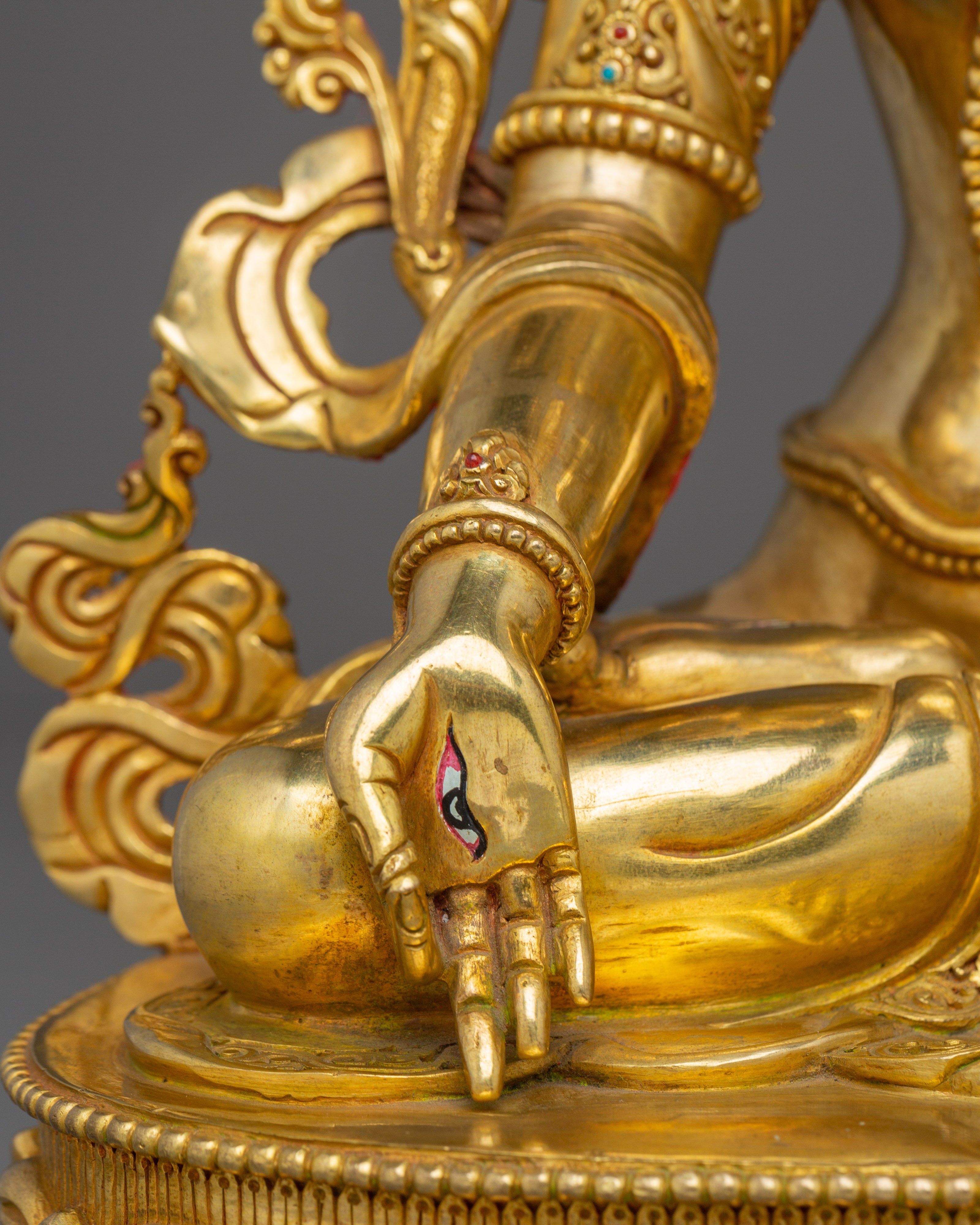 Seven-Eyed Deity White Tara Golden Statue