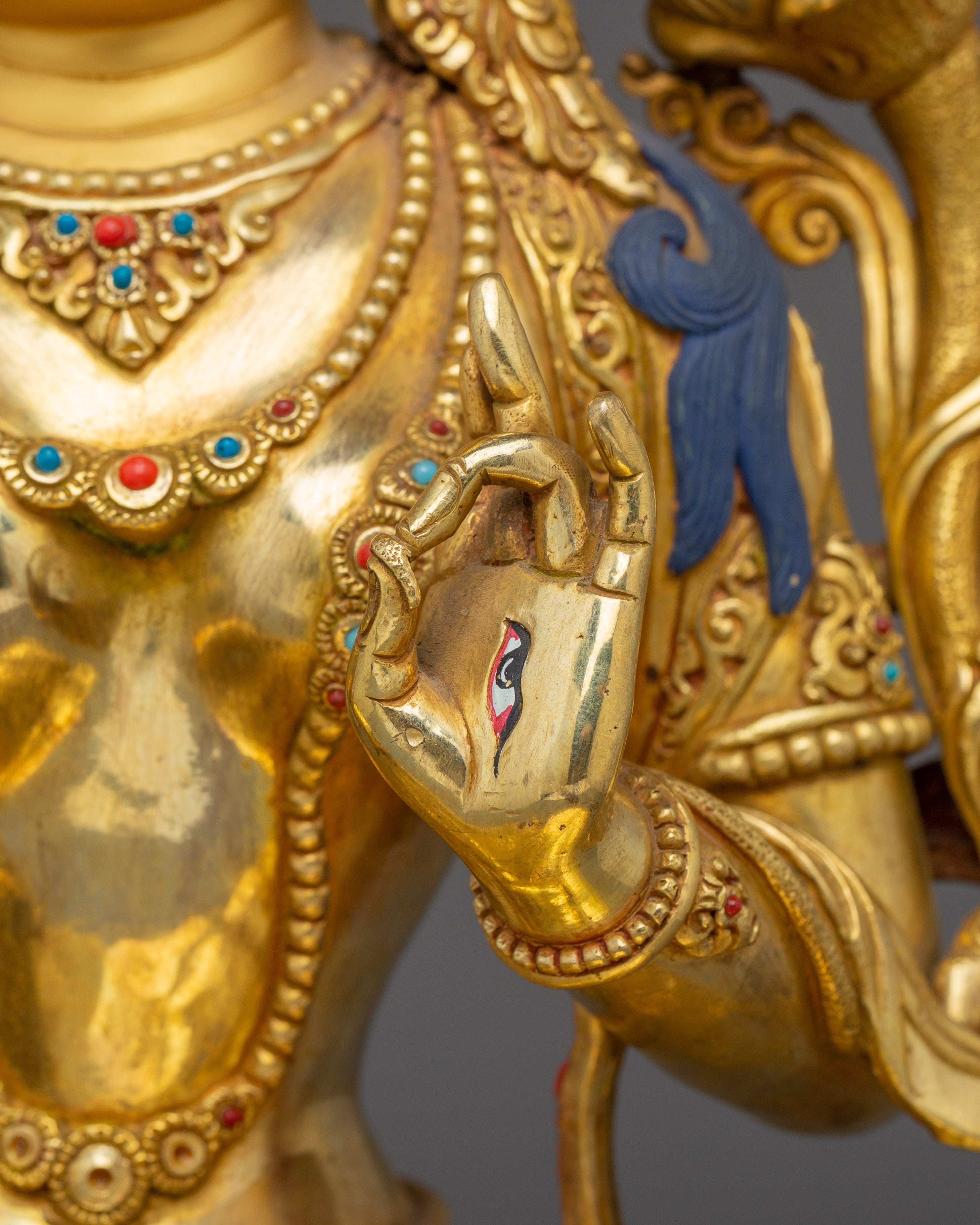 Seven-Eyed Deity White Tara Golden Statue