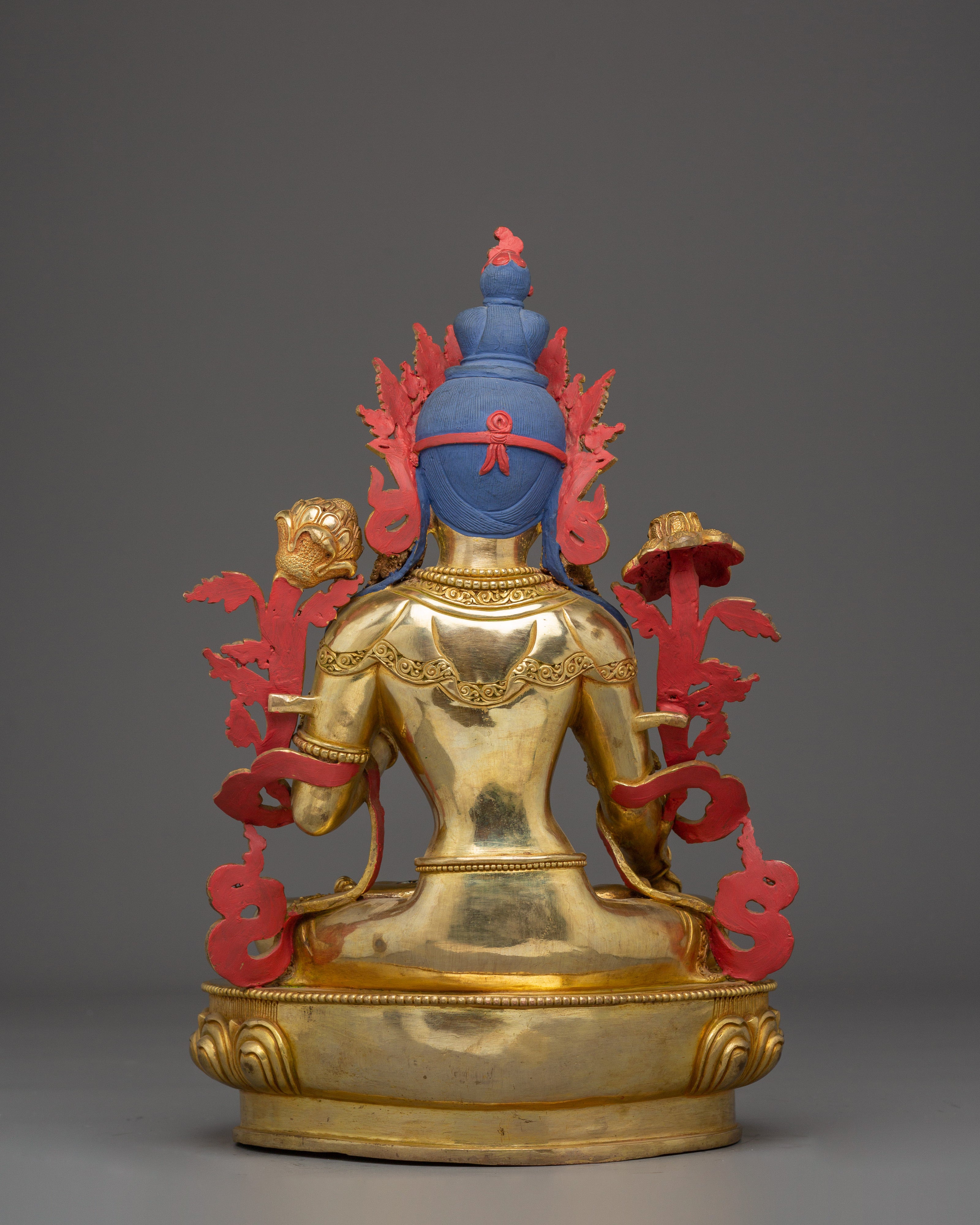 Seven-Eyed Deity White Tara Golden Statue