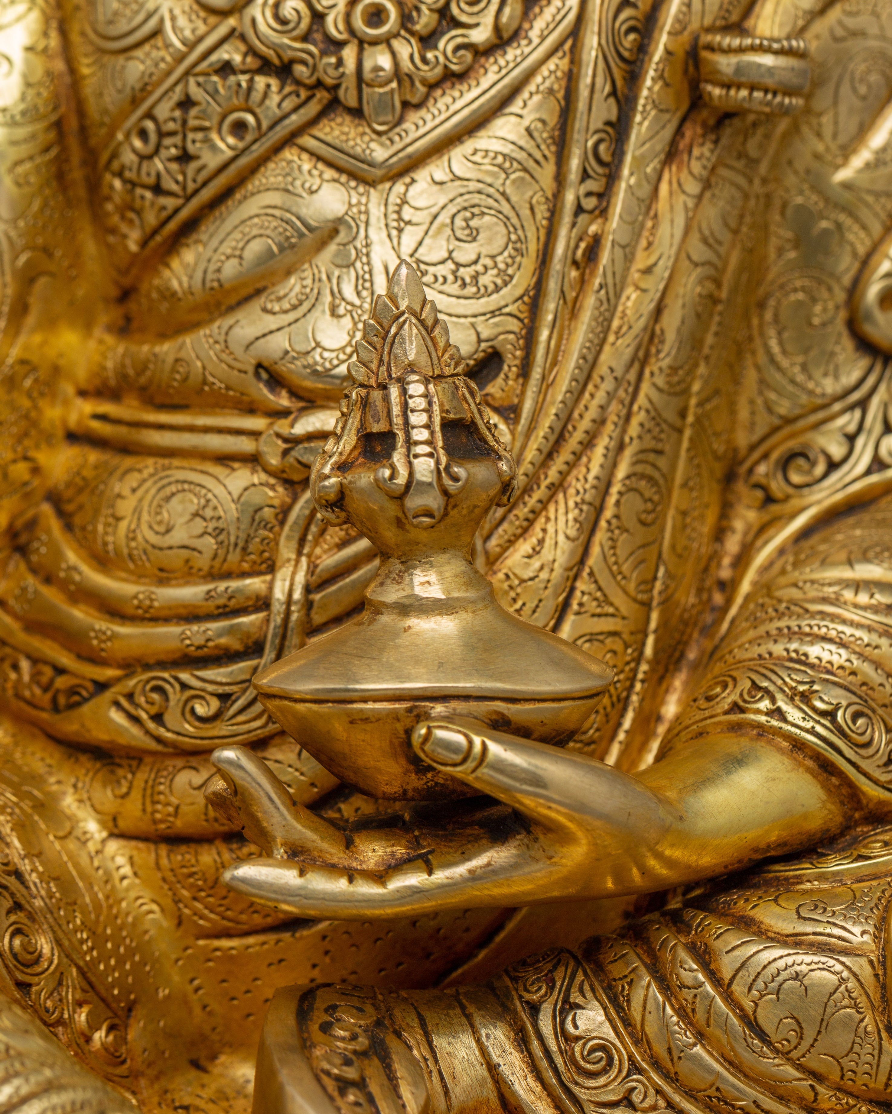 The Golden Guru Rinpoche Statue | Himalayan Handcrafted Artwork