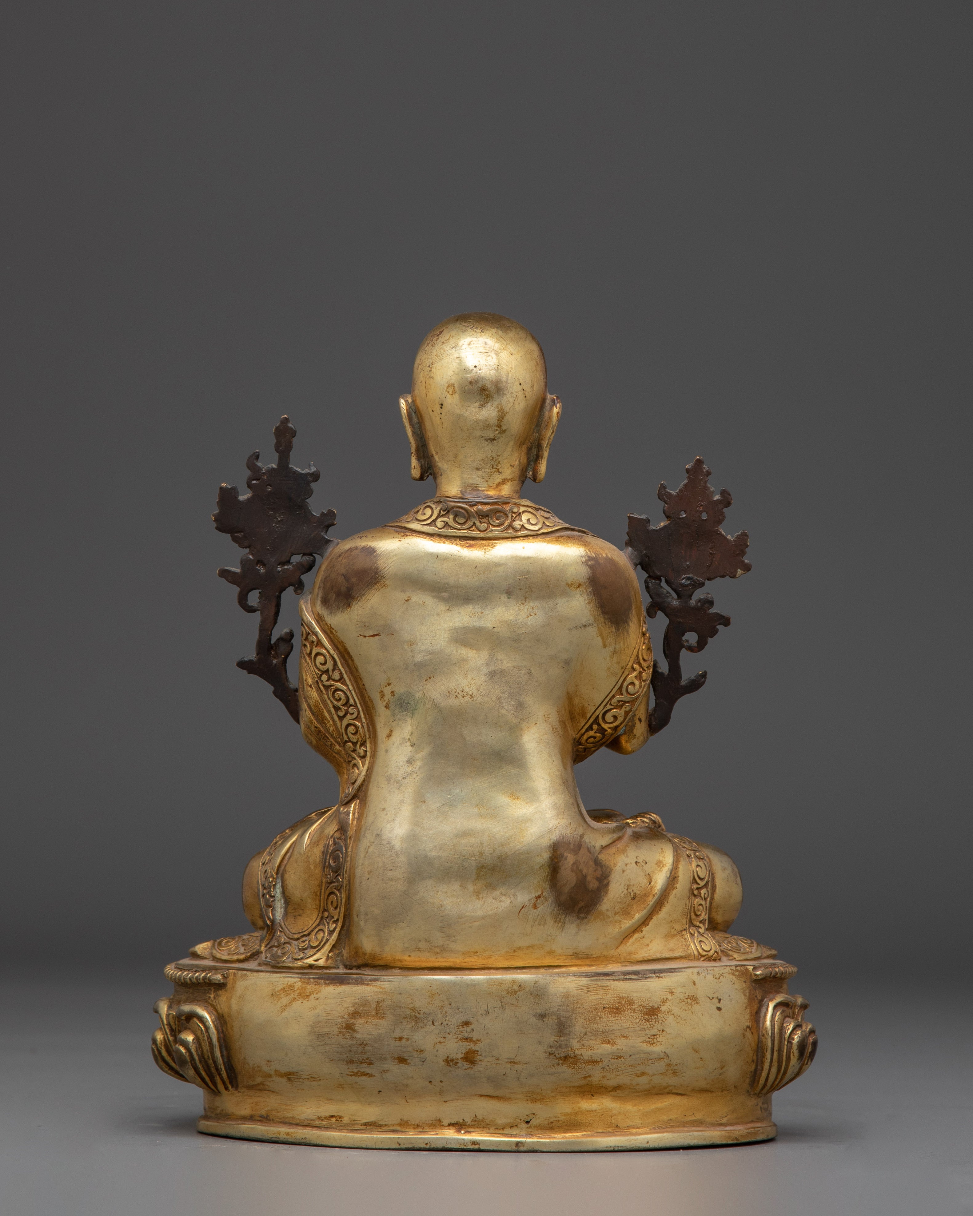 Buddhist Guru Tsongkhapa Artwork | Golden Handmade Sculpture