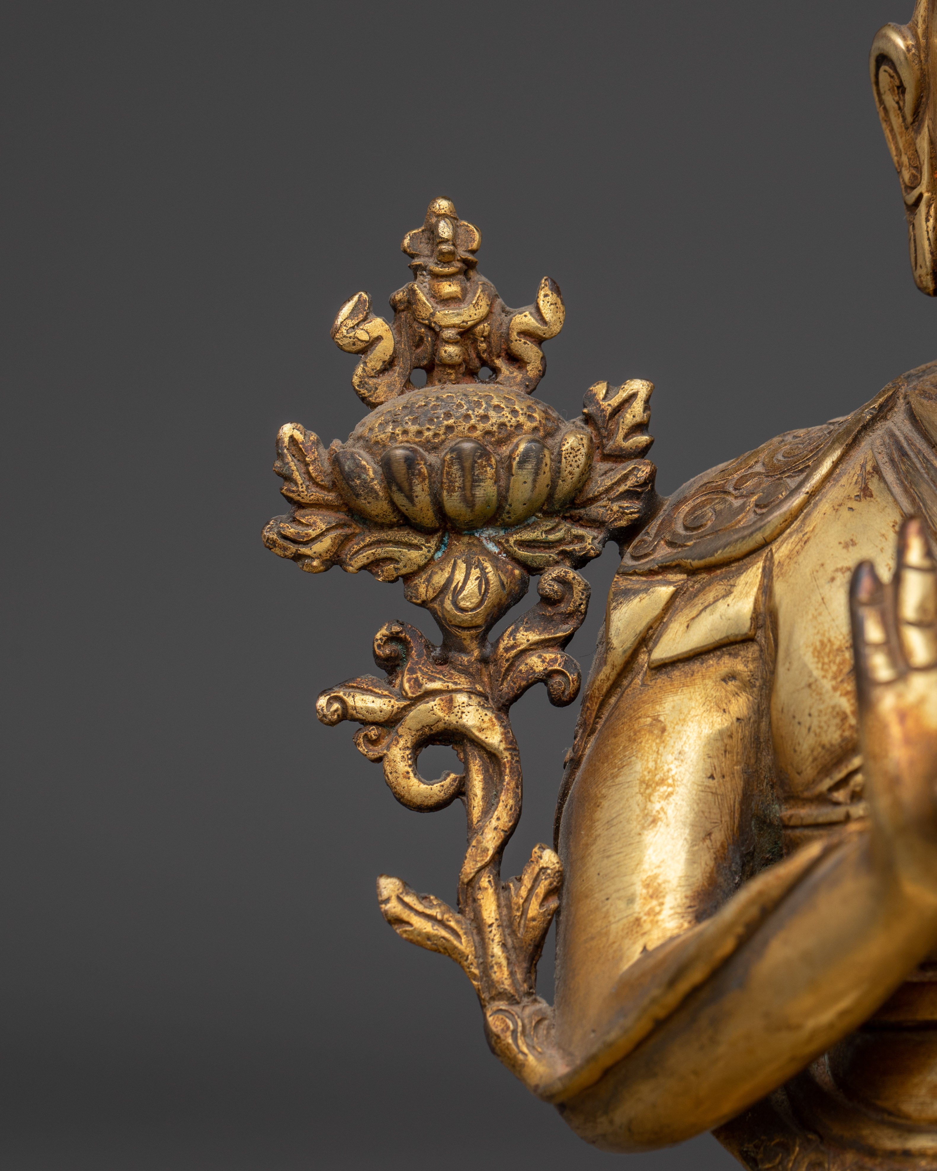 Buddhist Guru Tsongkhapa Artwork | Golden Handmade Sculpture