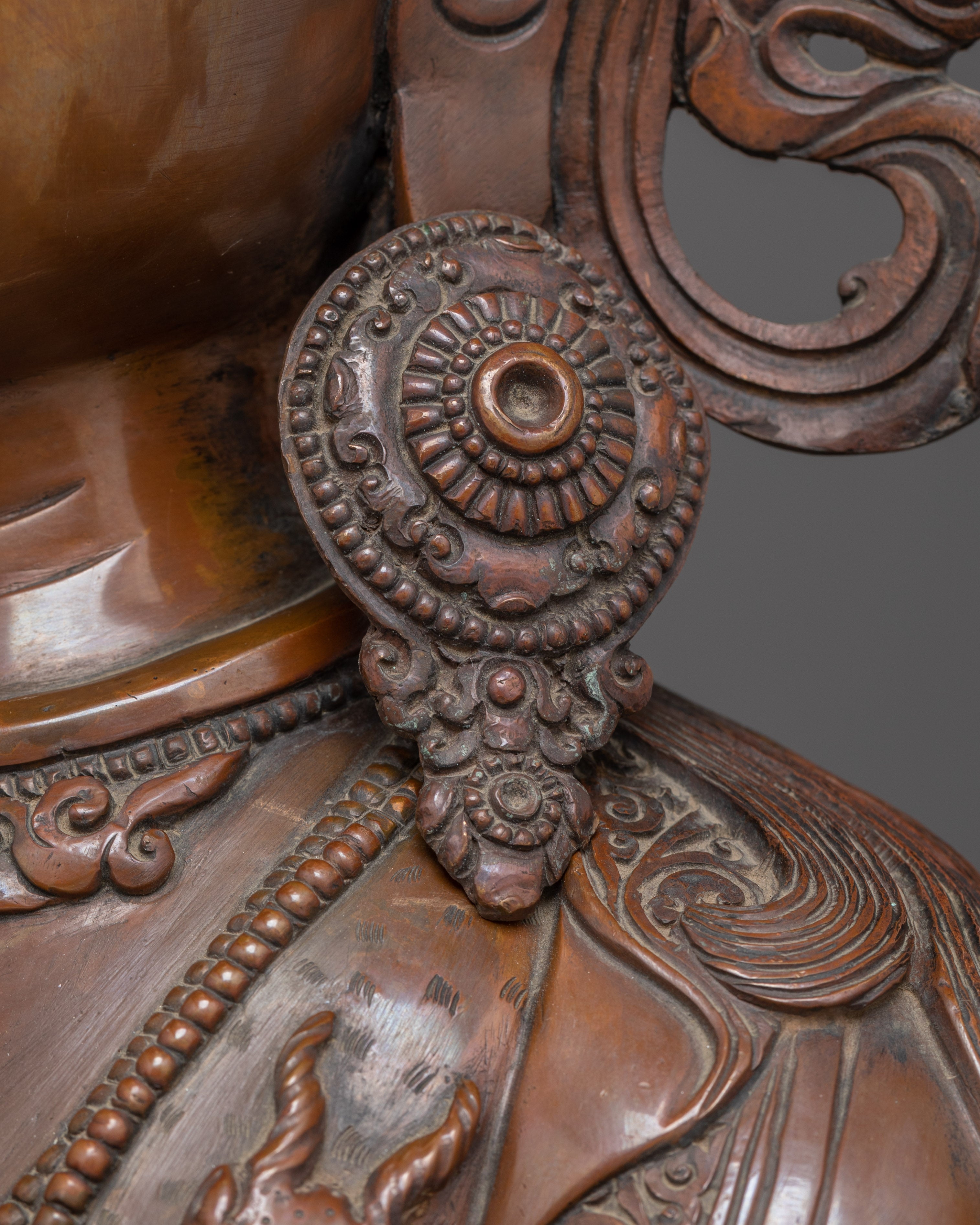 Handmade Oxidized Copper Statue of Bodhisattva Chenrezig