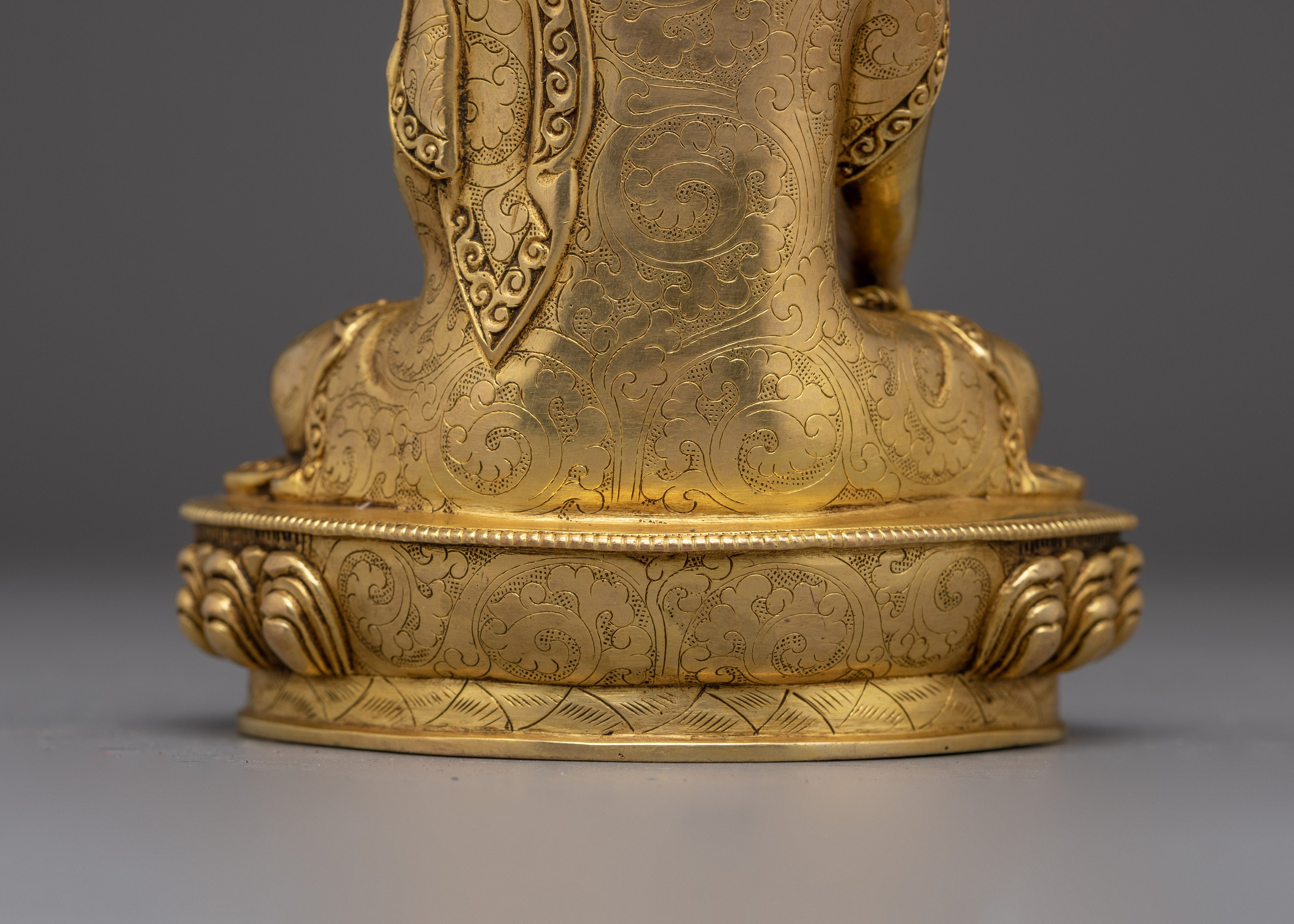 6.3 Inches Golden Shakyamuni Buddha Statue | Nepali Handcrafted Art