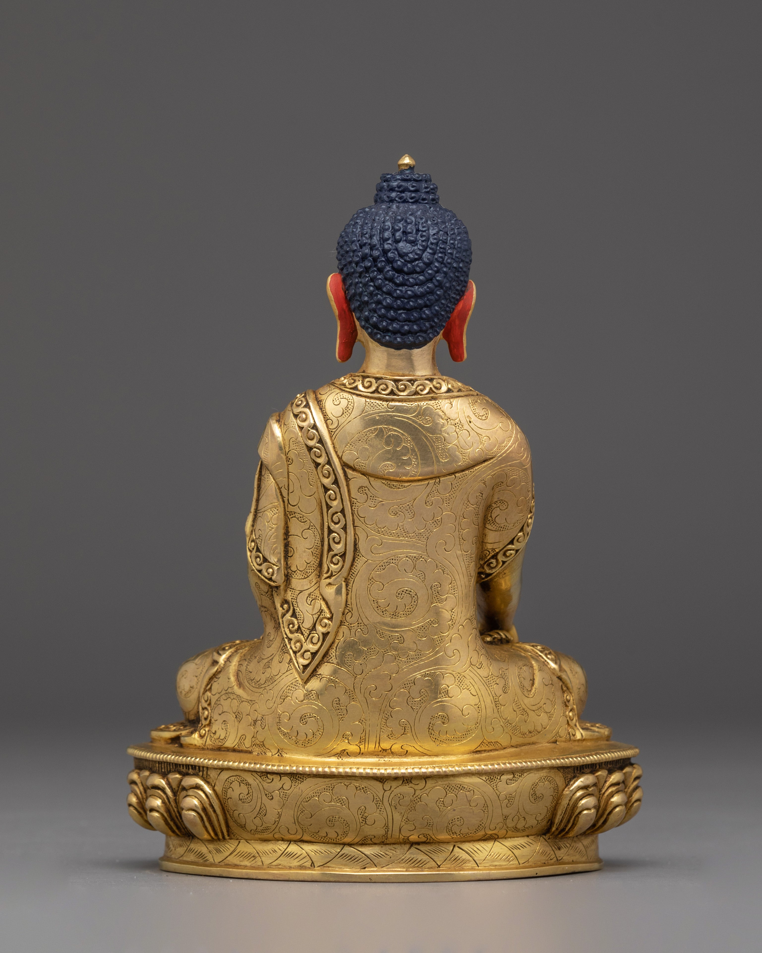 6.3 Inches Golden Shakyamuni Buddha Statue | Nepali Handcrafted Art