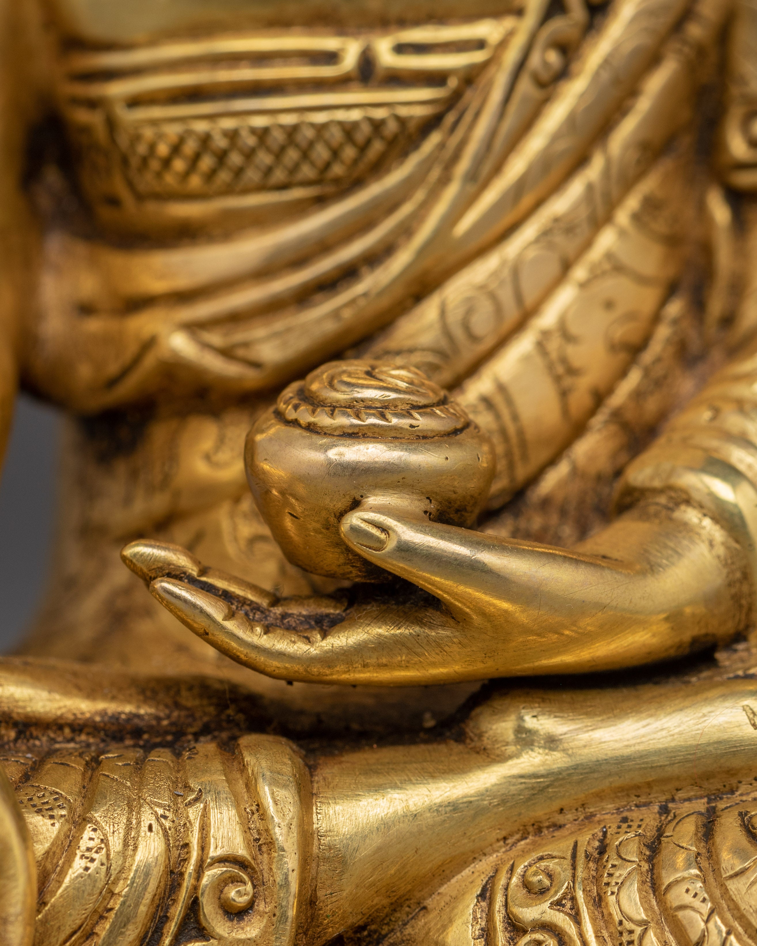 6.3 Inches Golden Shakyamuni Buddha Statue | Nepali Handcrafted Art