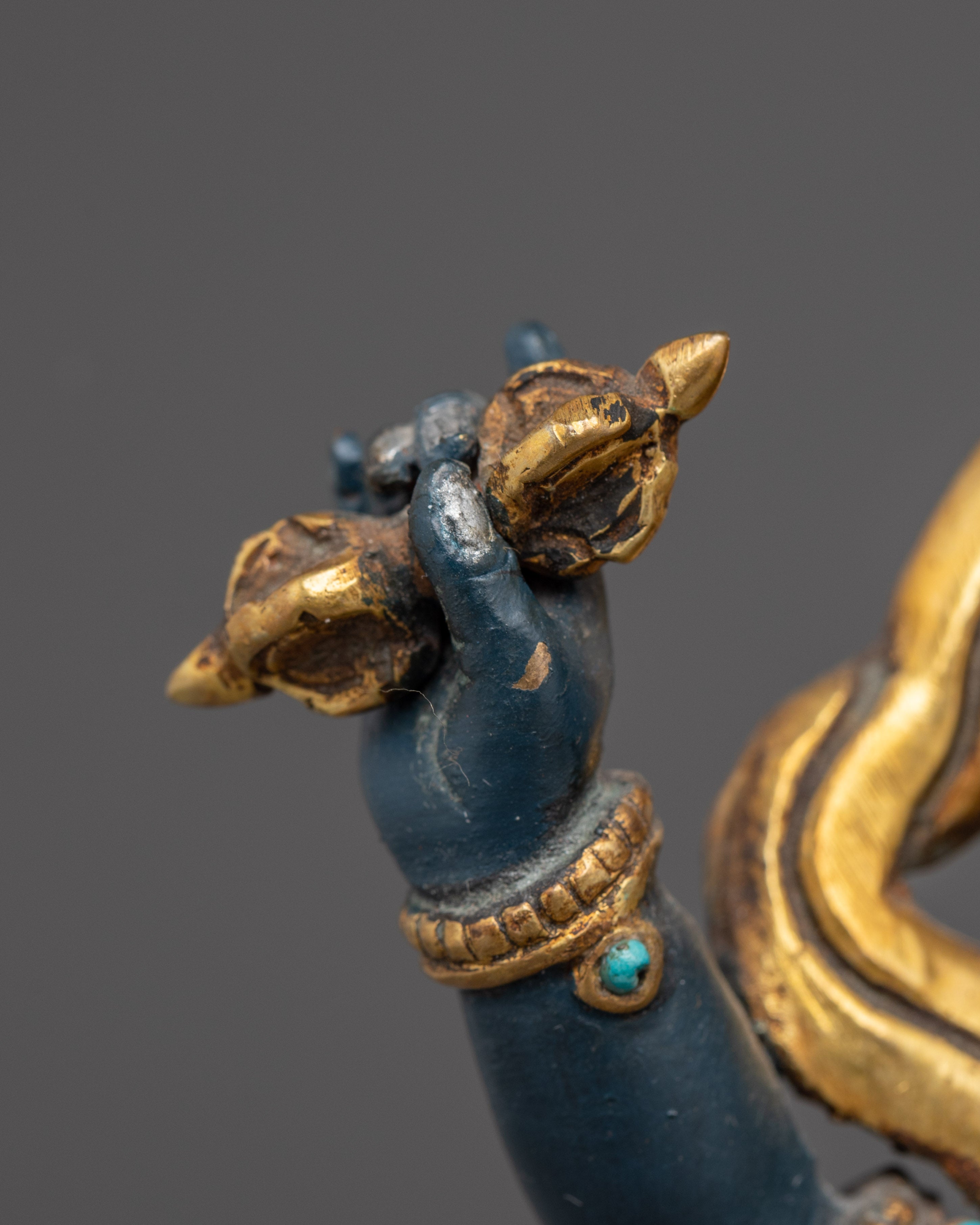 Gold Gilded Icon Vajrapani | Meditation Idol