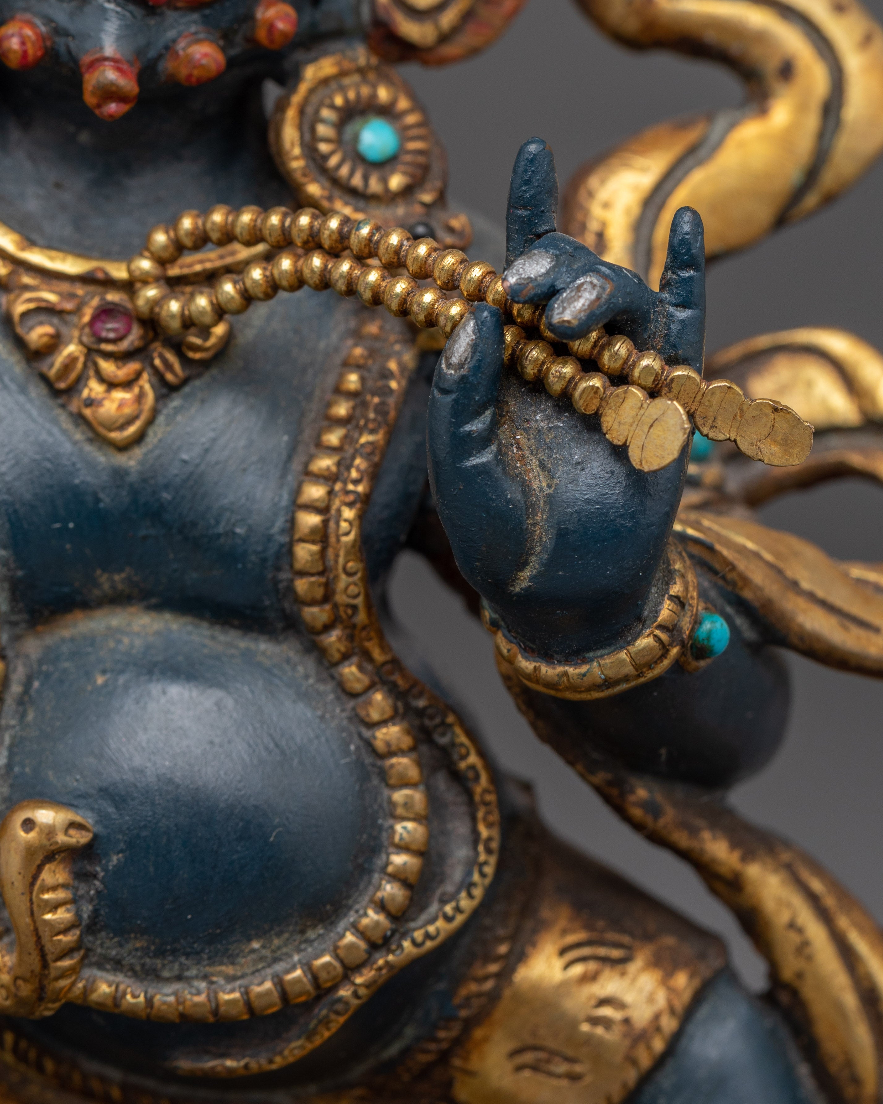 Gold Gilded Icon Vajrapani | Meditation Idol