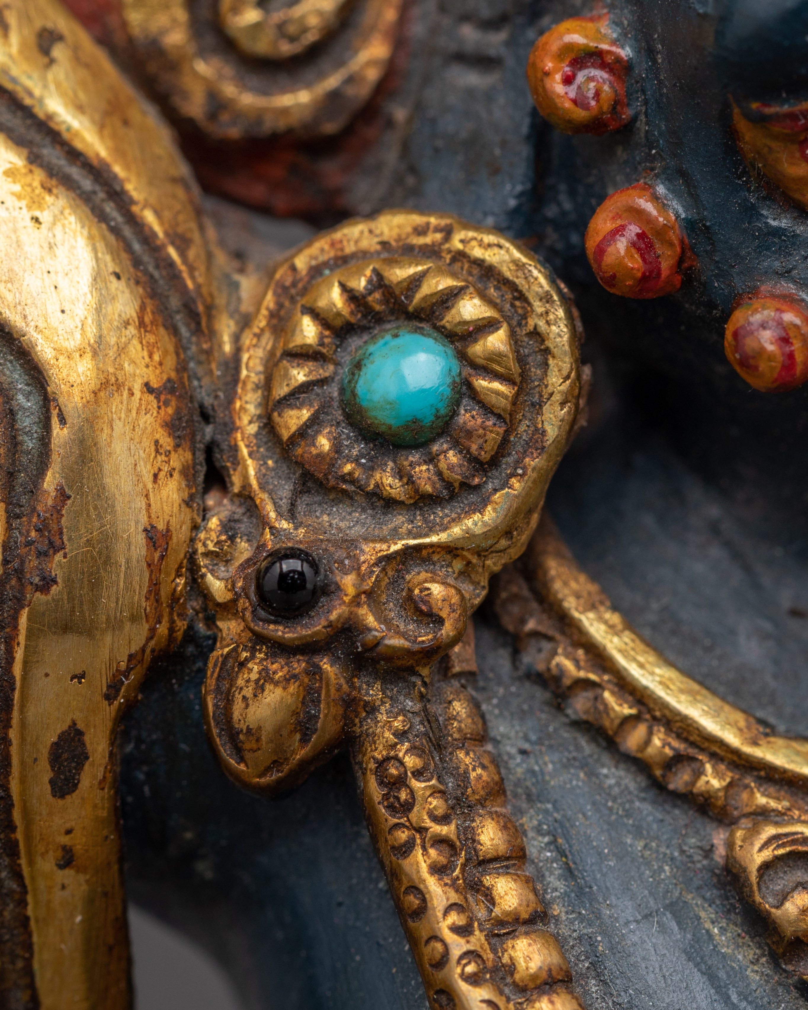 Gold Gilded Icon Vajrapani | Meditation Idol