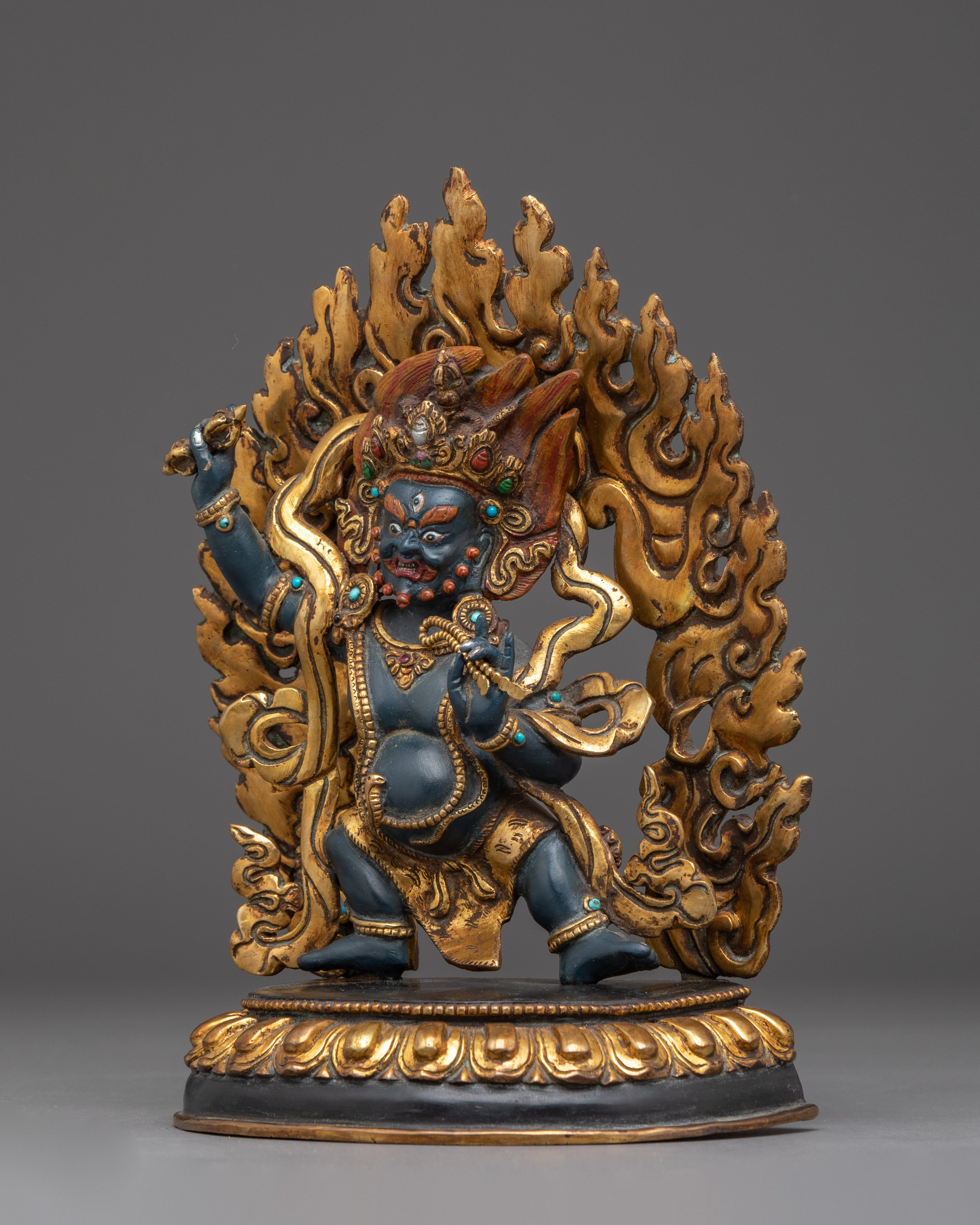 Gold Gilded Icon Vajrapani | Meditation Idol