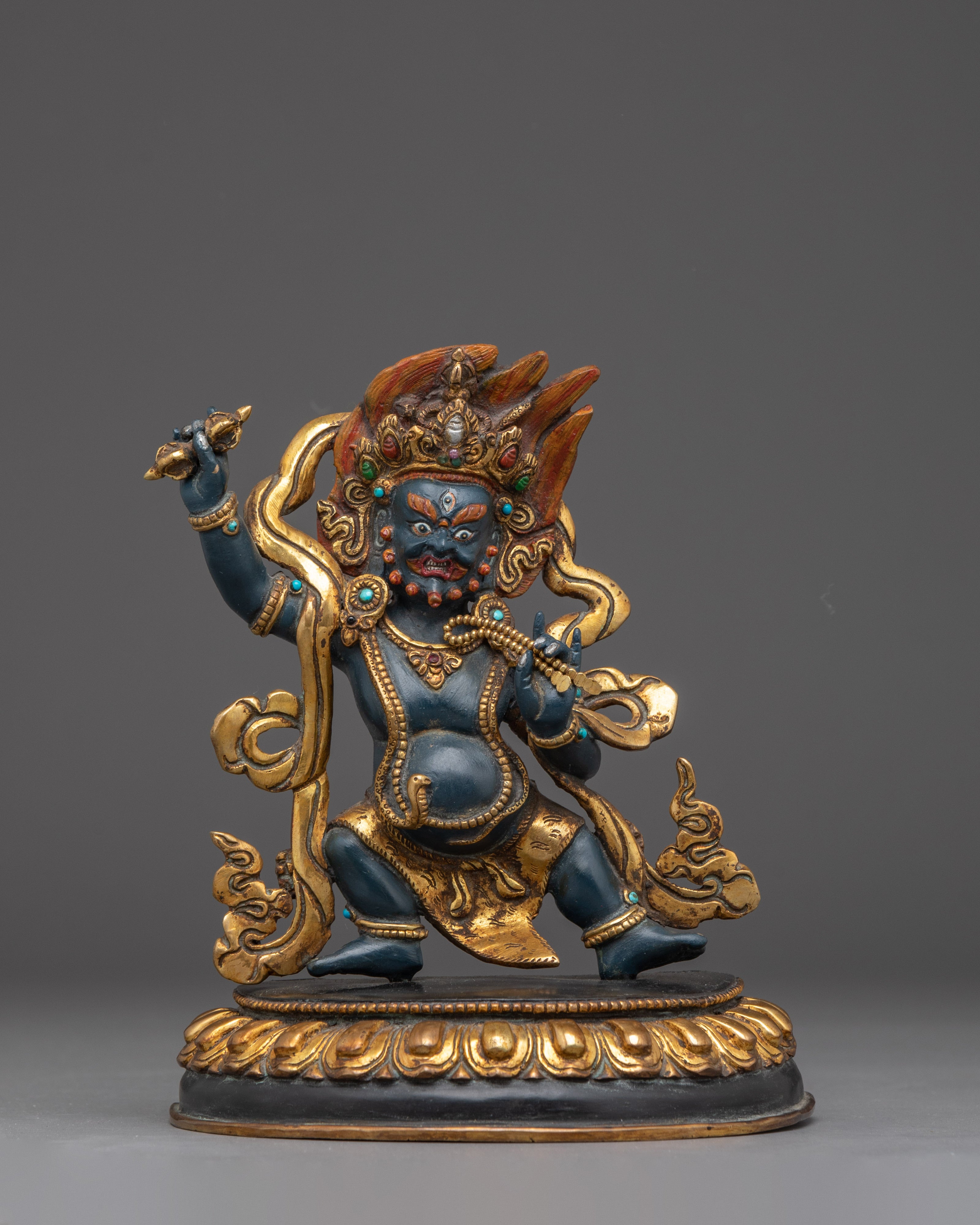 Gold Gilded Icon Vajrapani | Meditation Idol