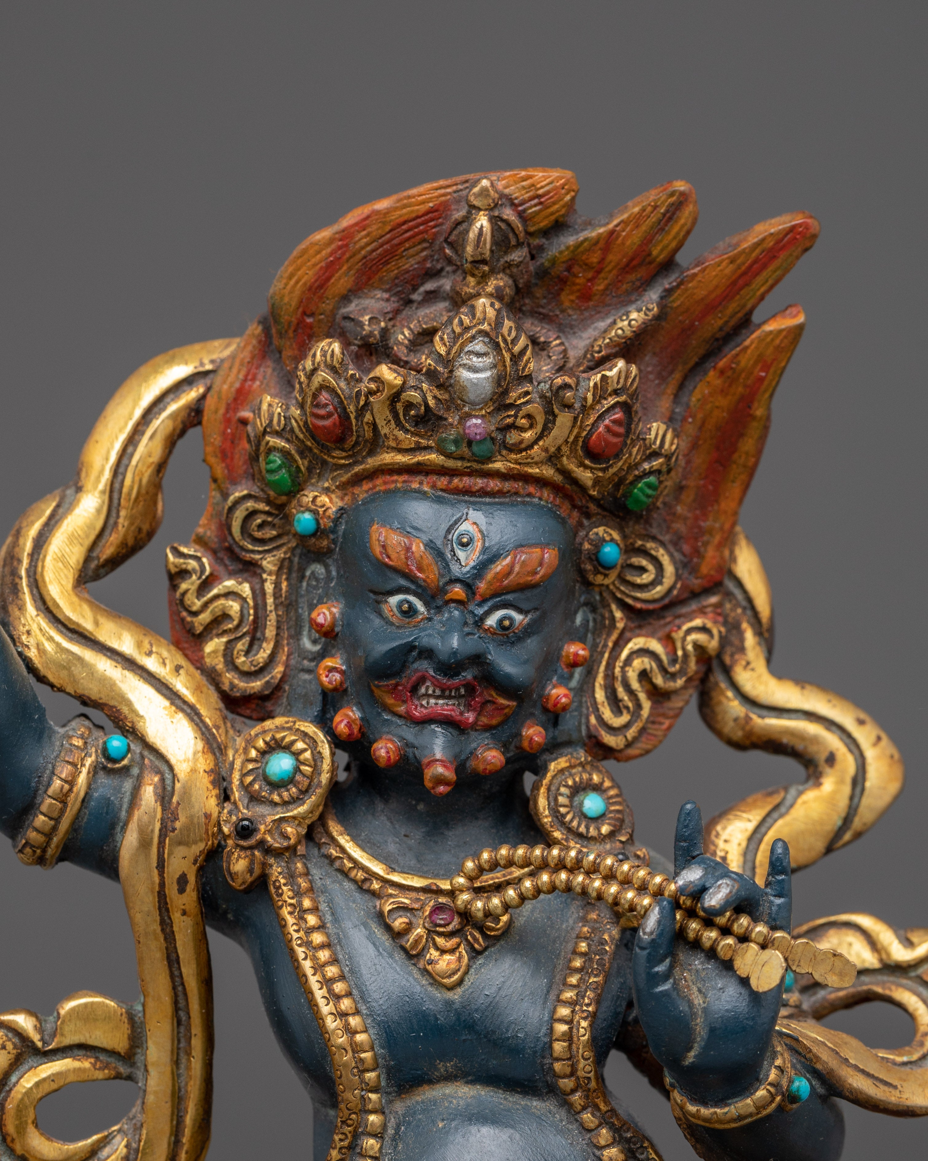 Gold Gilded Icon Vajrapani | Meditation Idol