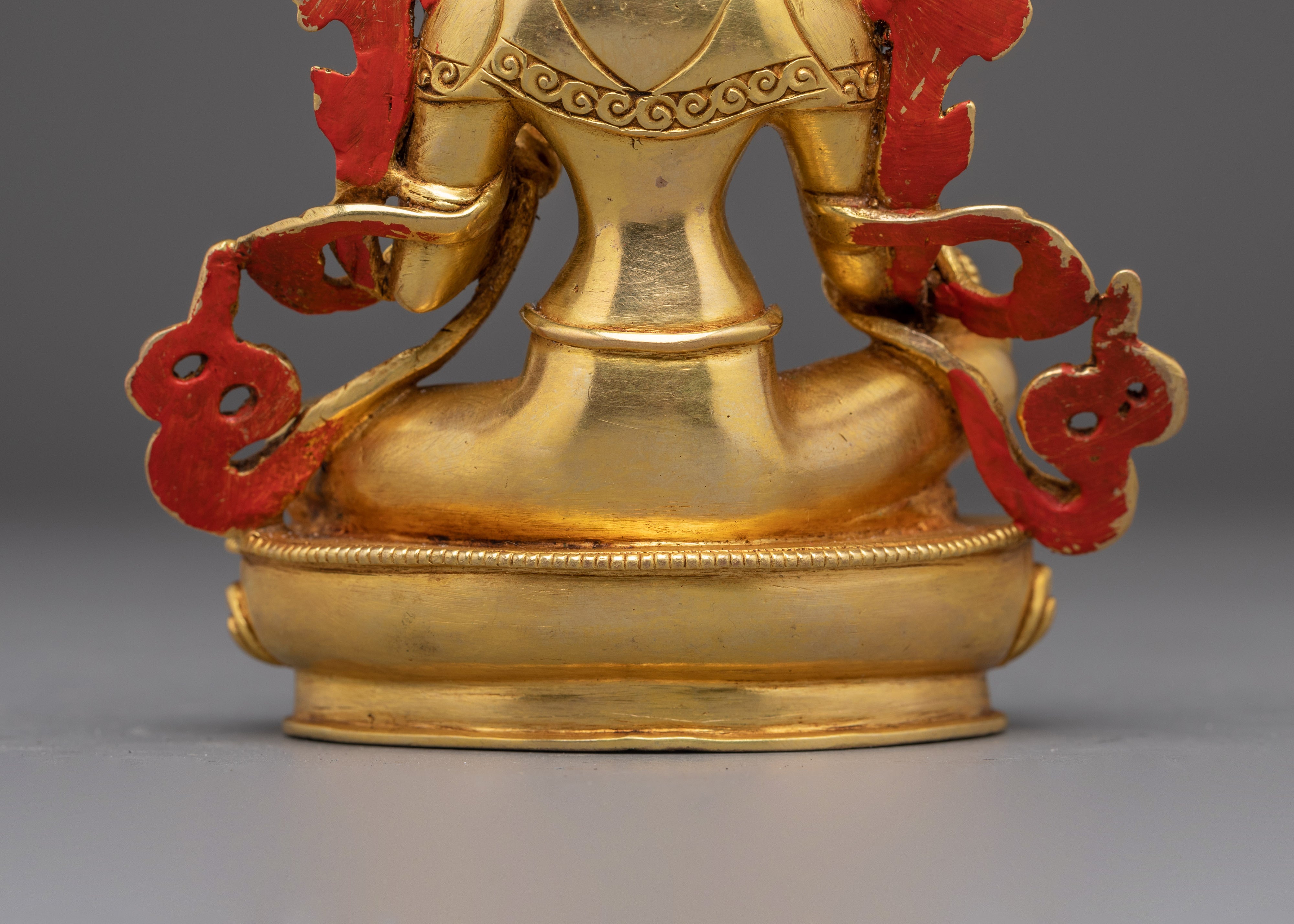 5.5 Inches Golden Green Tara Statue | Nepali Handcrafted Artwork
