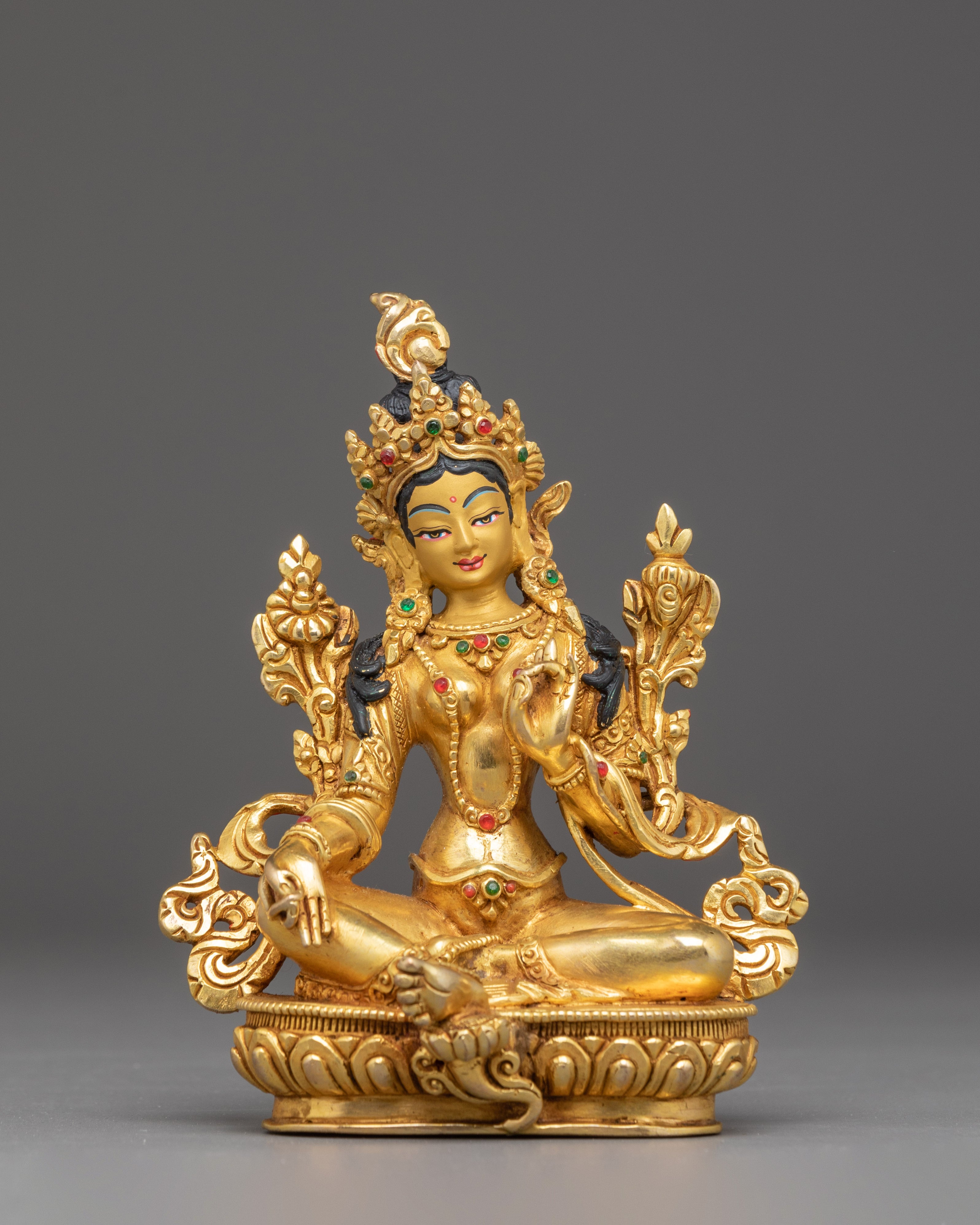 5-5-inches-golden-green-tara-statue