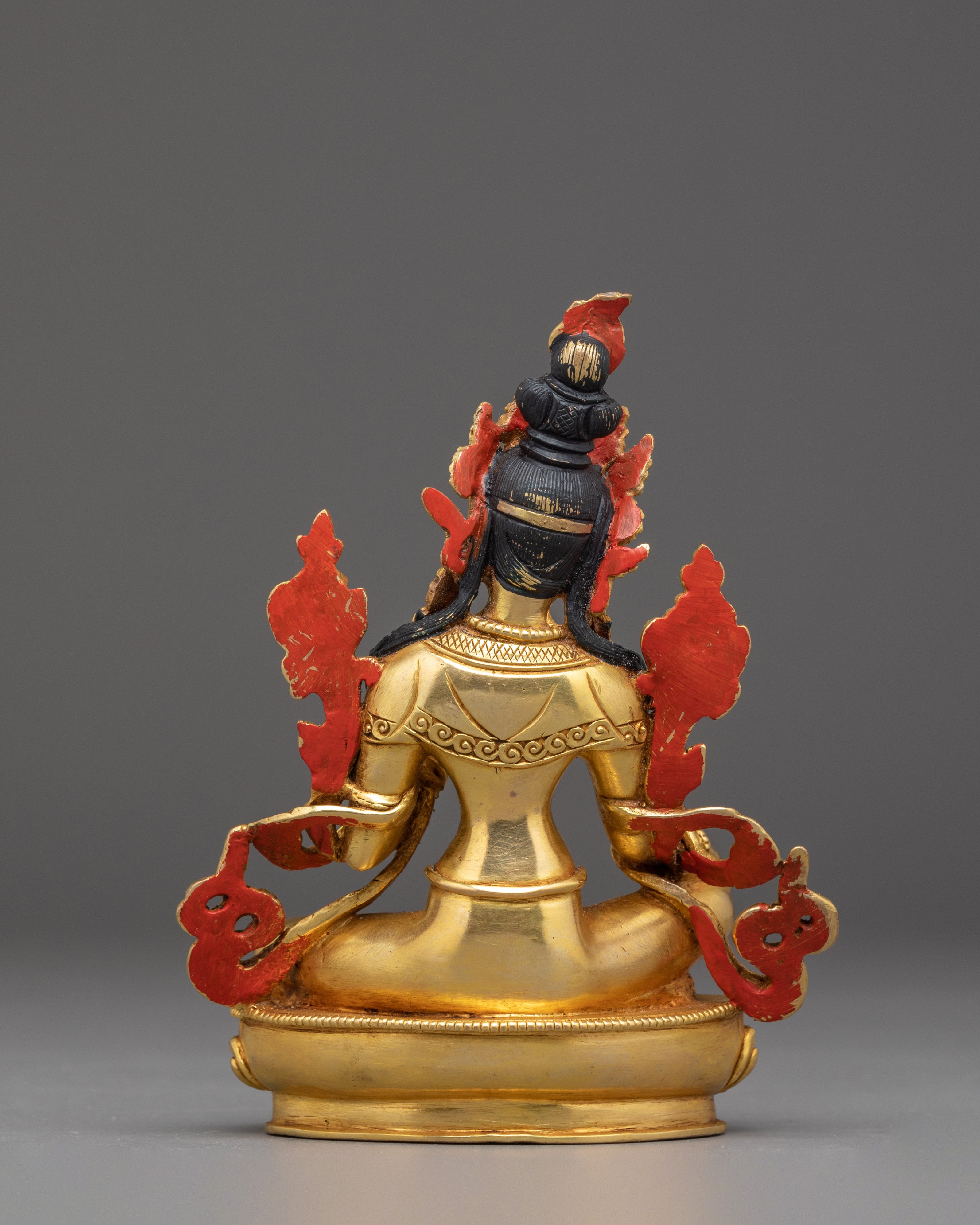 5.5 Inches Golden Green Tara Statue | Nepali Handcrafted Artwork