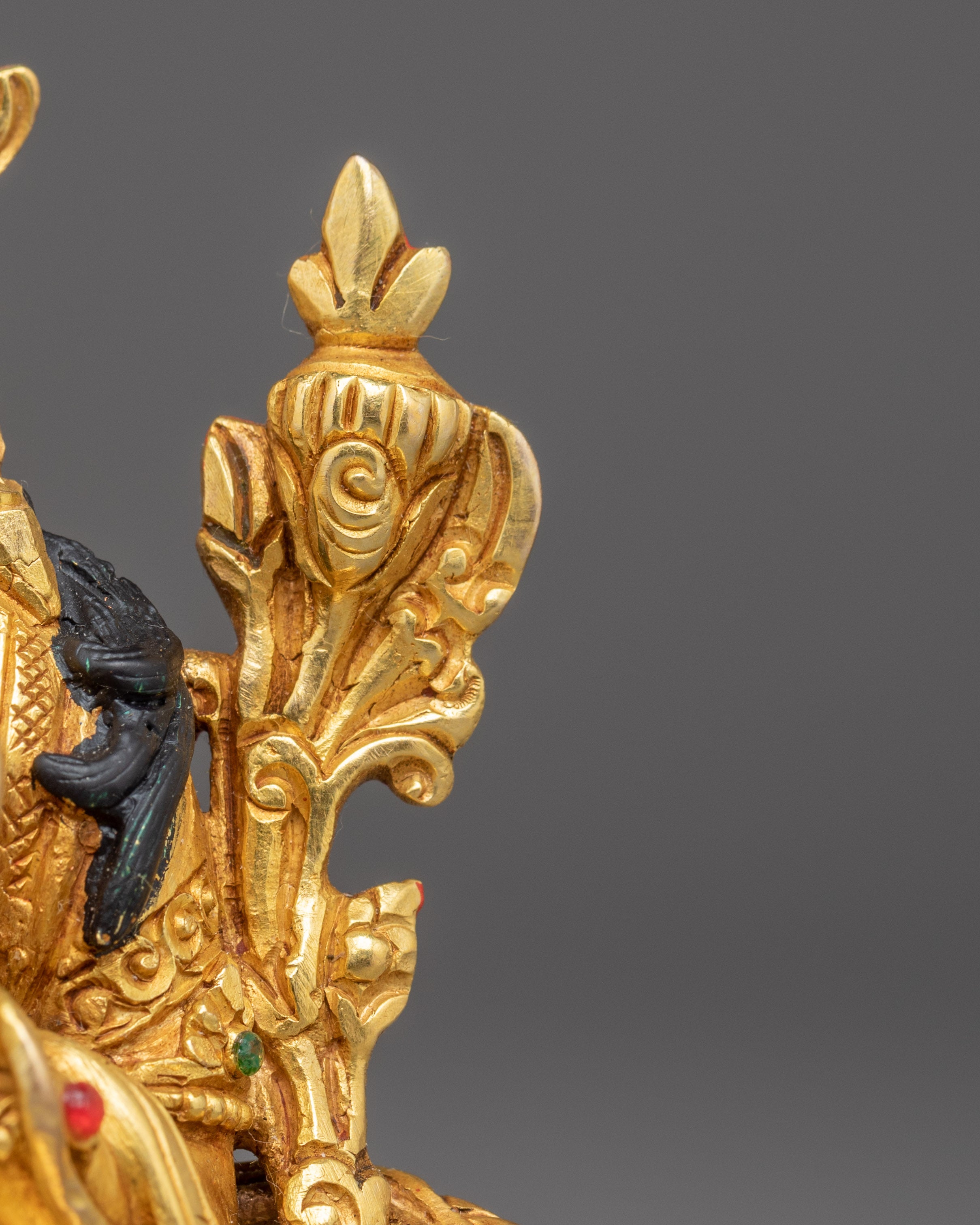 5.5 Inches Golden Green Tara Statue | Nepali Handcrafted Artwork