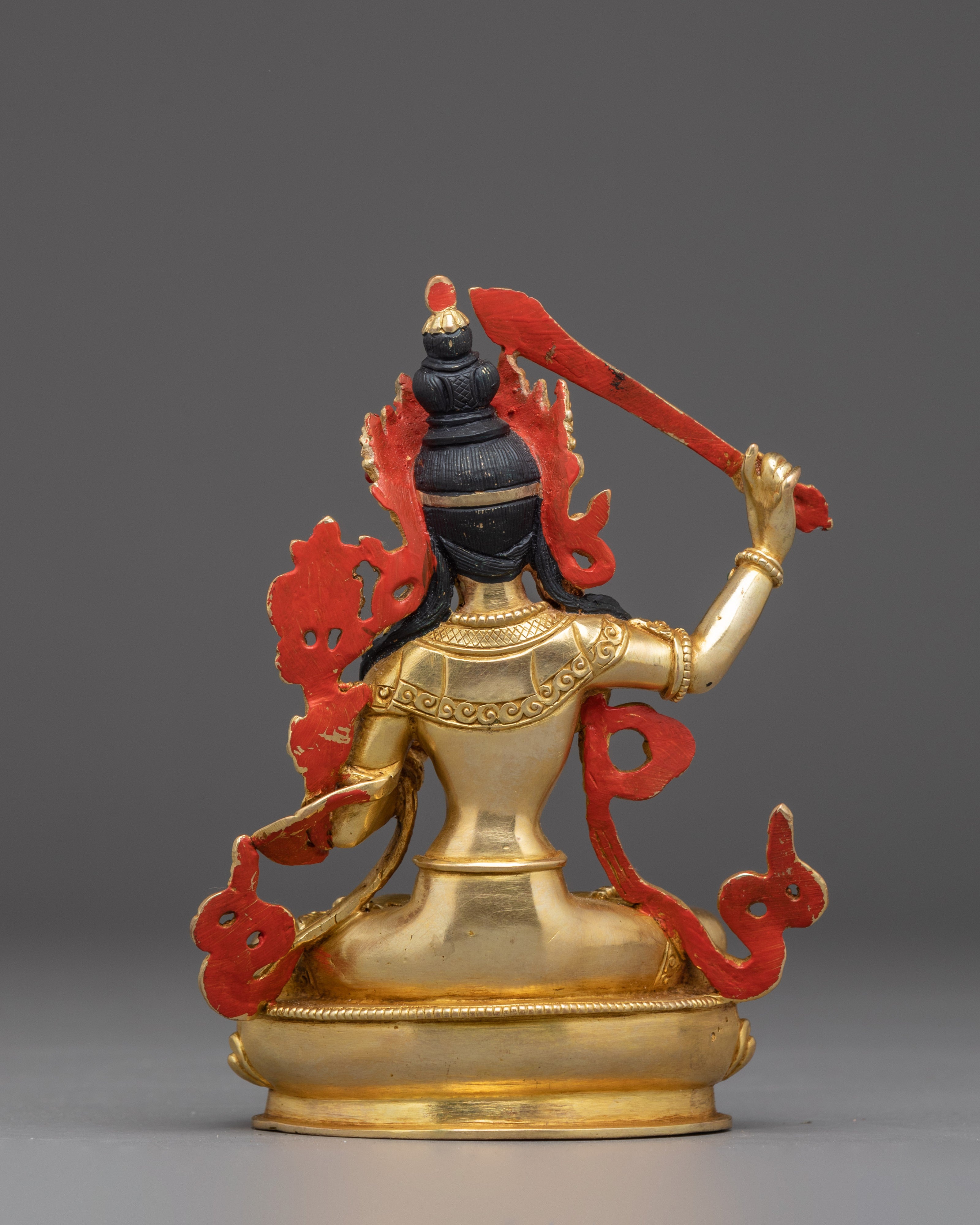 Manjushri, Bodhisattva of Enlightment | Gold Gilded Himalayan Art