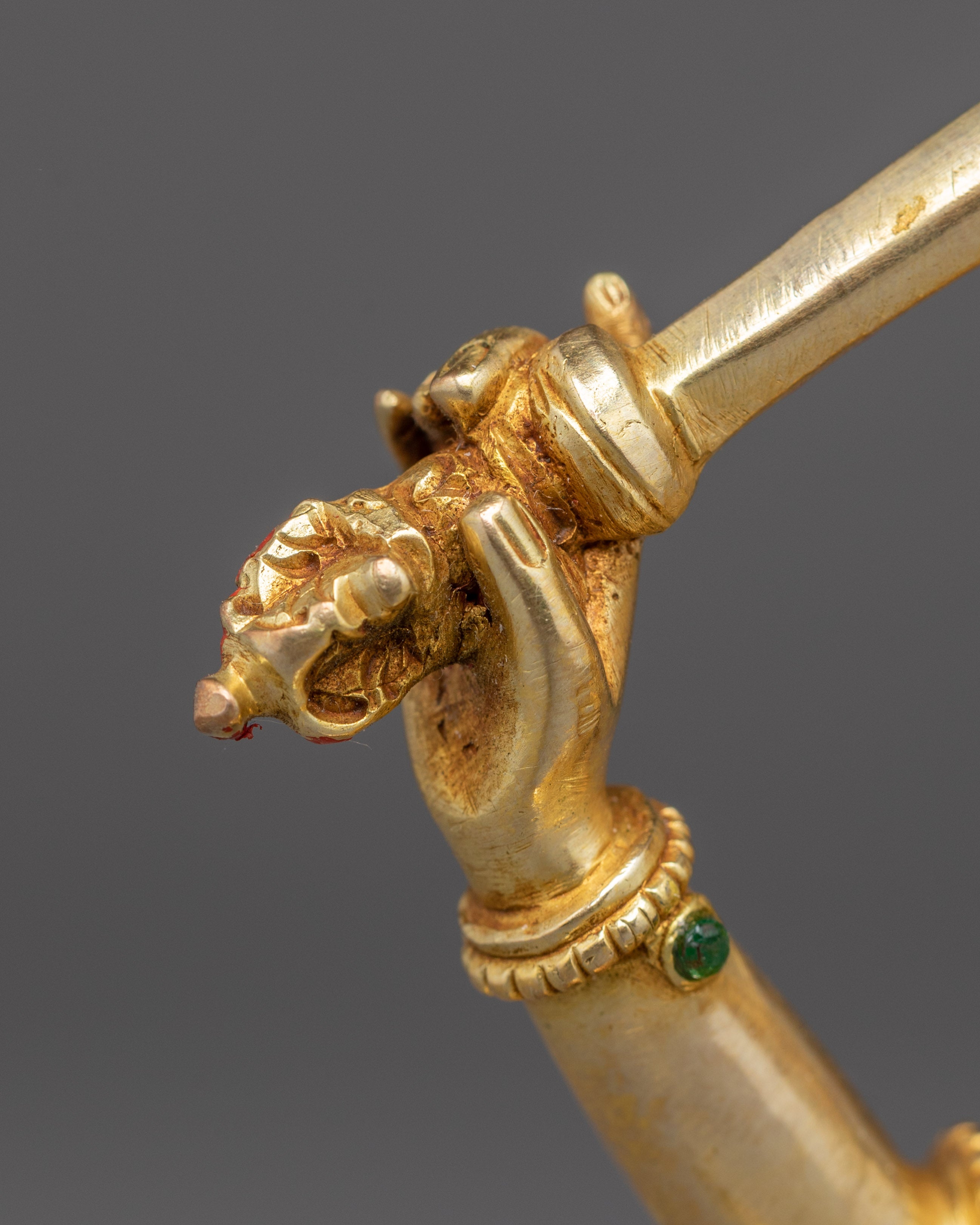 Manjushri, Bodhisattva of Enlightment | Gold Gilded Himalayan Art