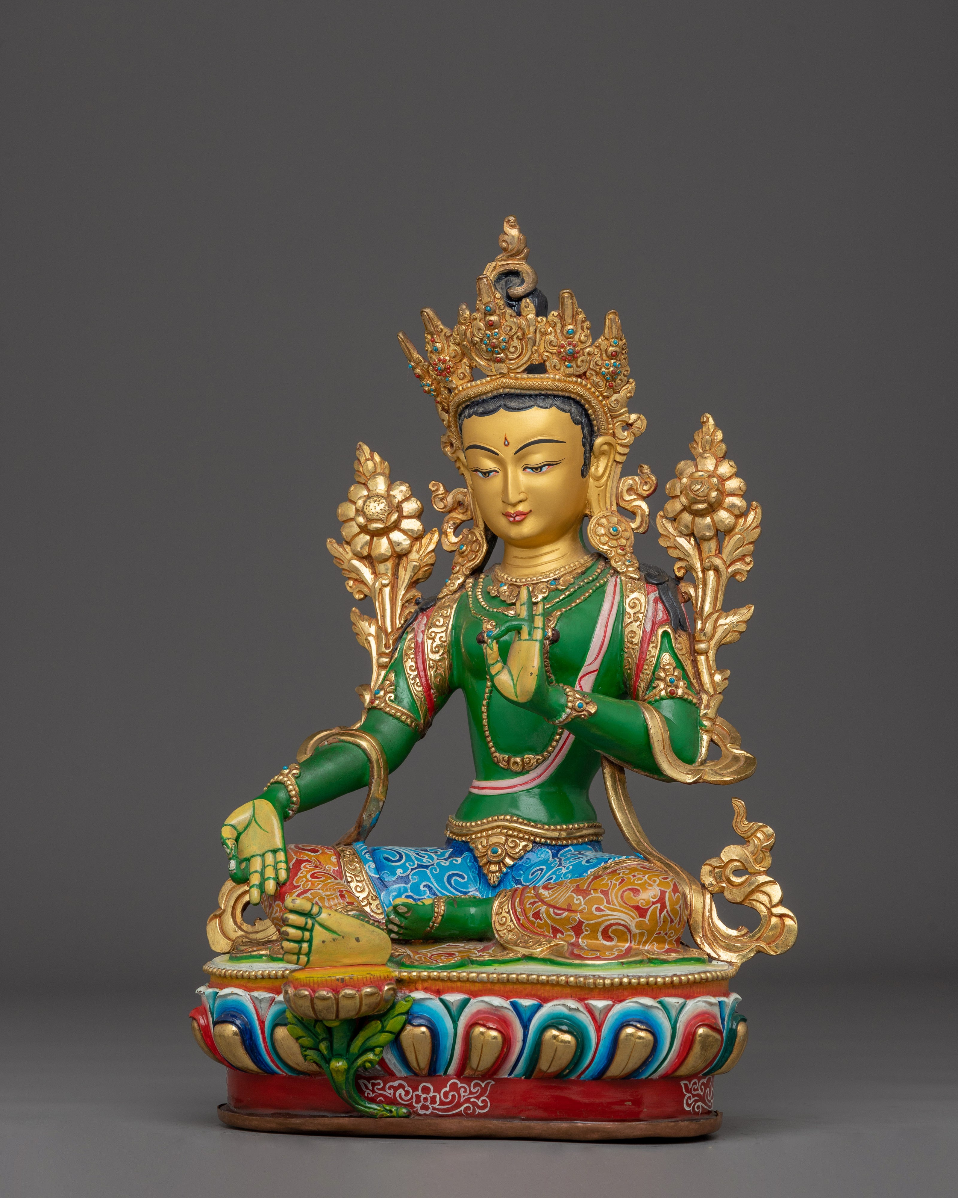 Mother Green Tara Handmade Statue | Divine Female Buddha