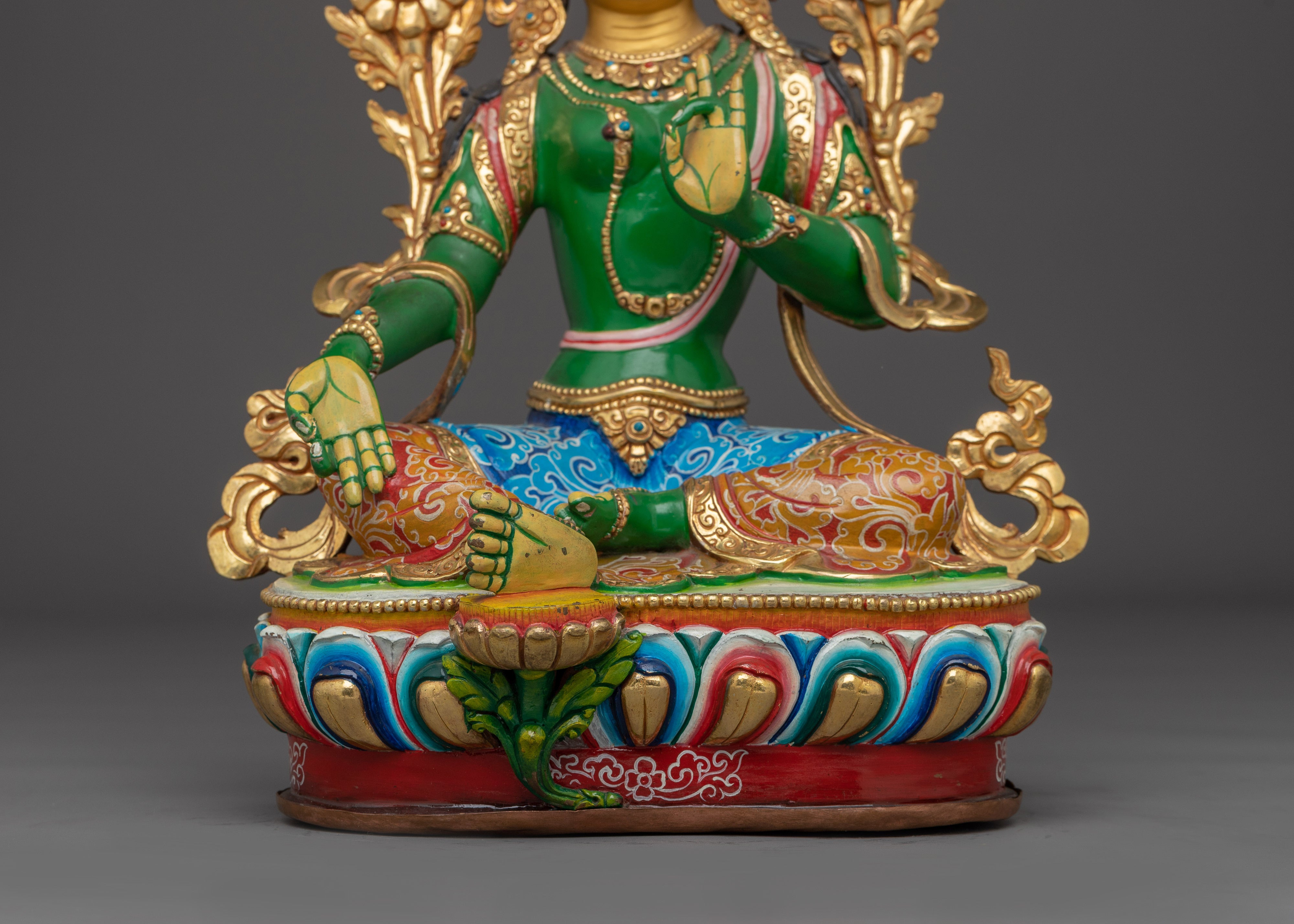 Mother Green Tara Handmade Statue | Divine Female Buddha